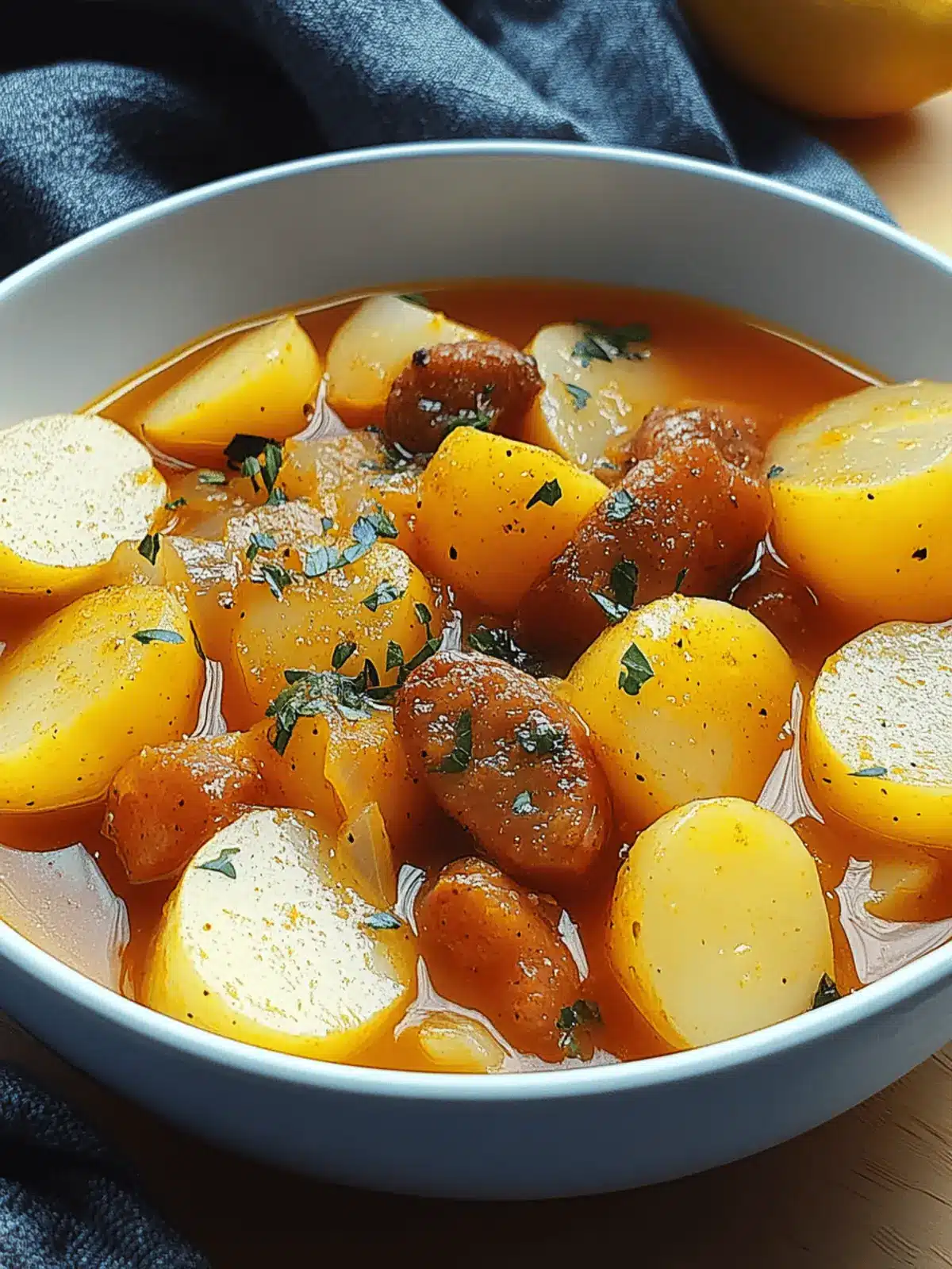 Kartoffelgulasch mit Würstchen für die Seele 3 Kartoffelgulasch mit Würstchen