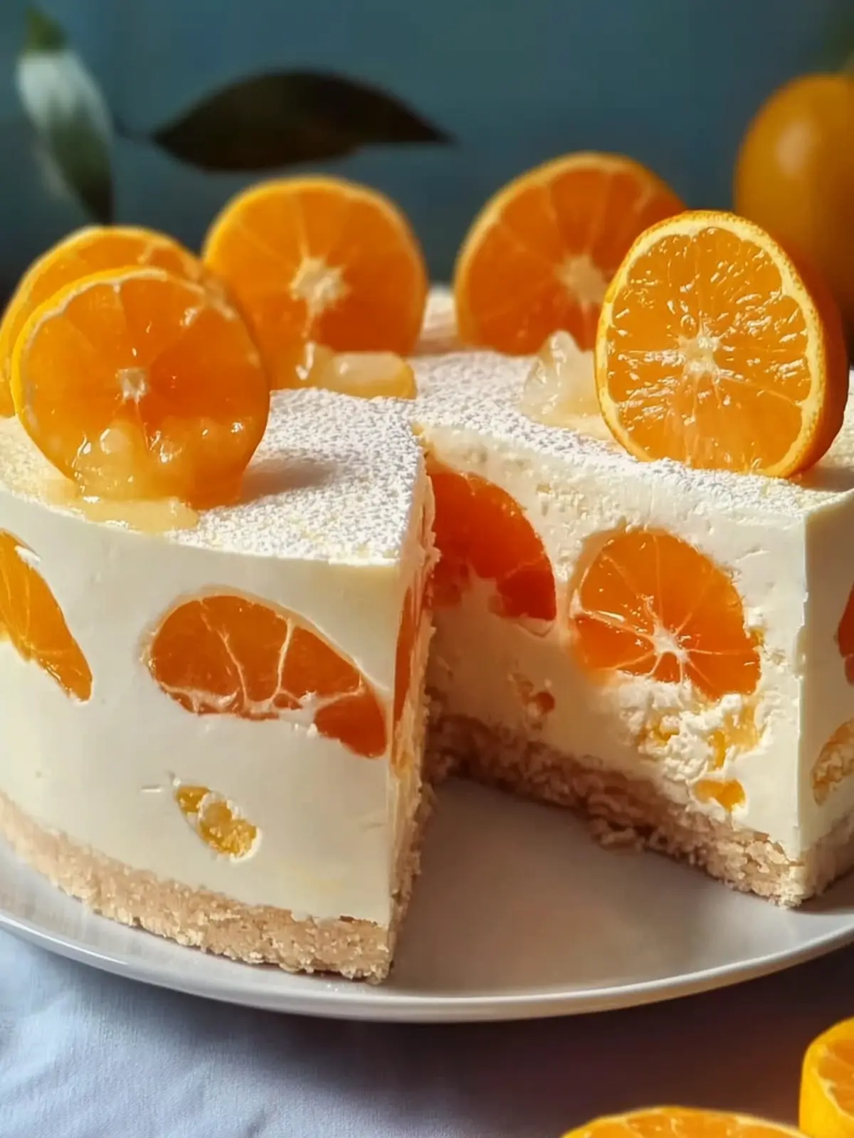 Fanta-Kuchen mit Paradiescreme und Mandarinen