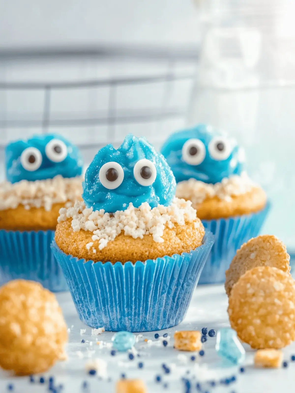 Sehr feuchte und leckere Cookie Monster Muffins