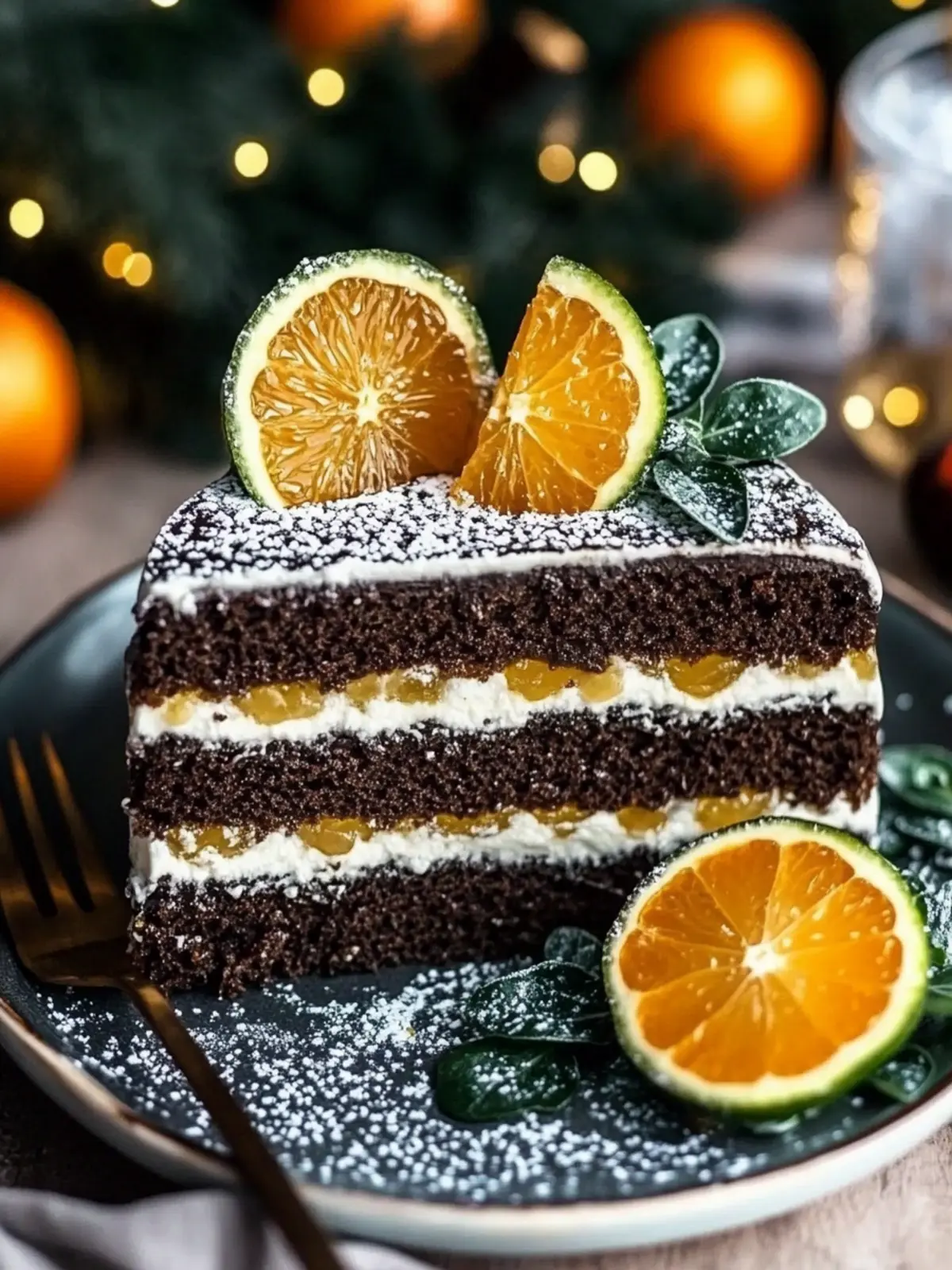 Weihnachts-Schokoladen-Orange-Kuchen