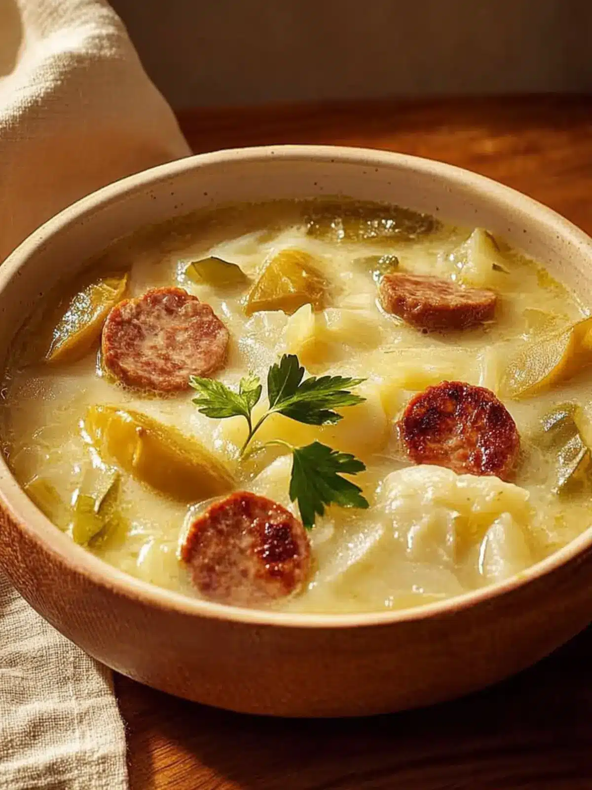 Cremiger Kohl- und Wurst-Eintopf