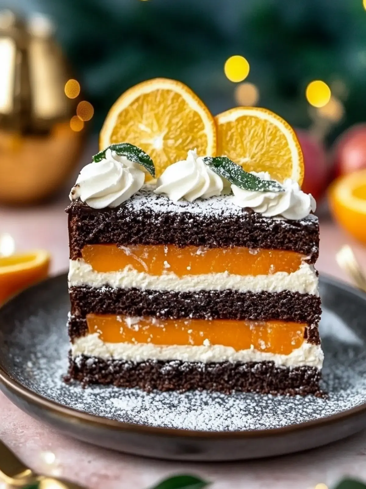 Weihnachts-Schokoladen-Orange-Kuchen