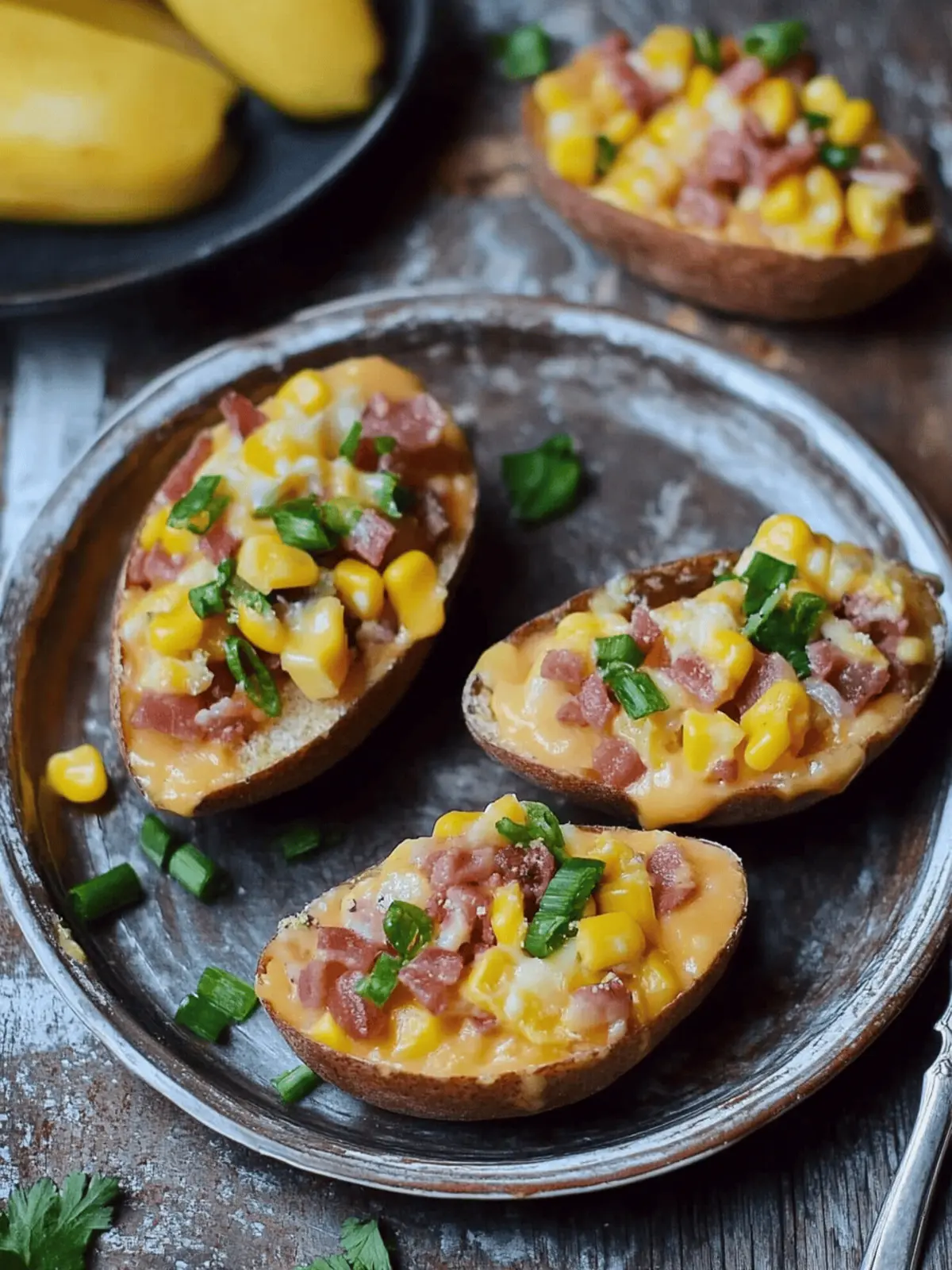 Gefüllte Ofenkartoffeln mit Bohnen und Gemüse 4 Gefüllte Ofenkartoffeln