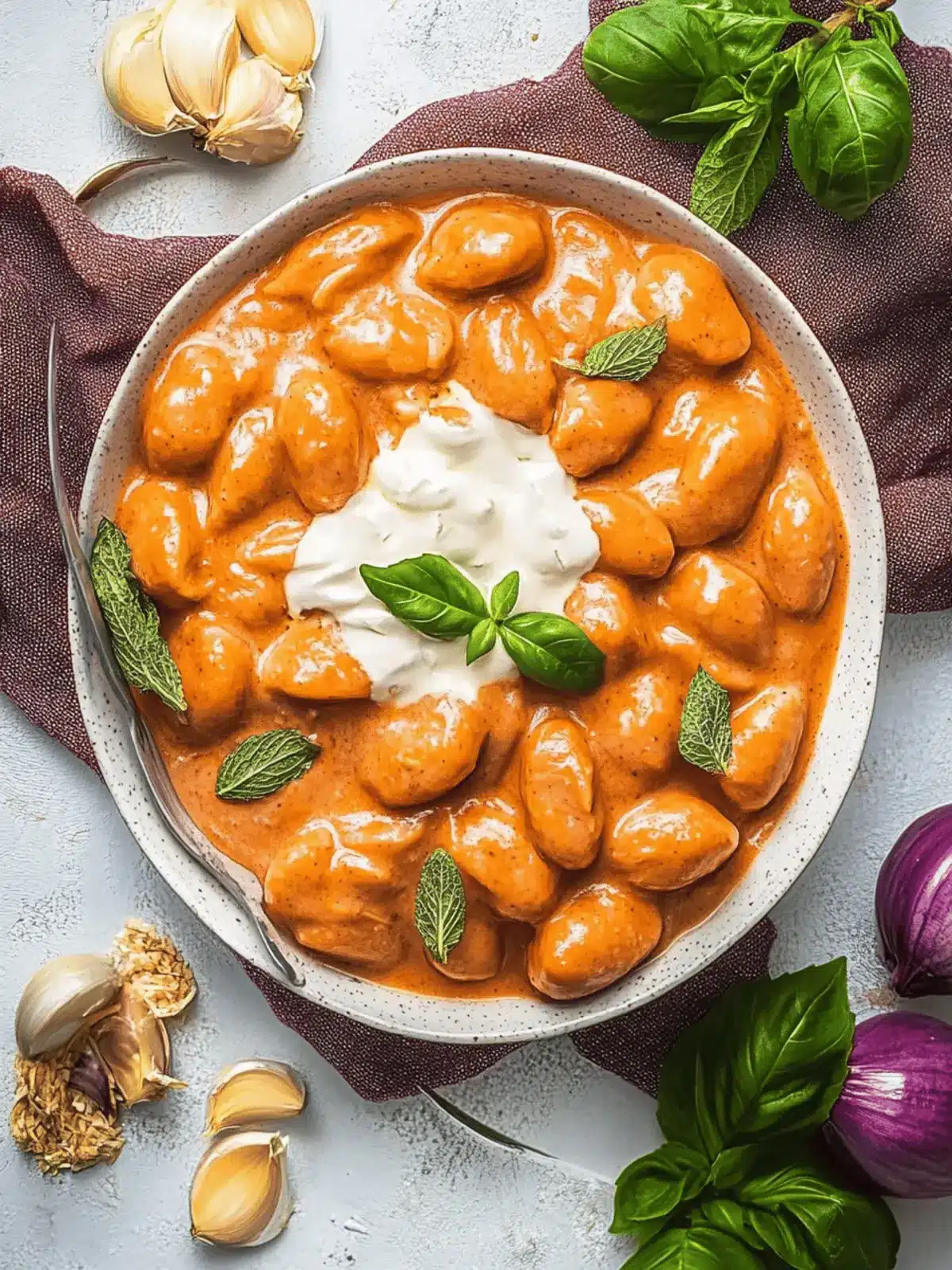 Gnocchi-Pfanne mit Tomaten, Mozzarella und Basilikum 2 Gnocchi-Pfanne mit Tomaten, Mozzarella und Basilikum