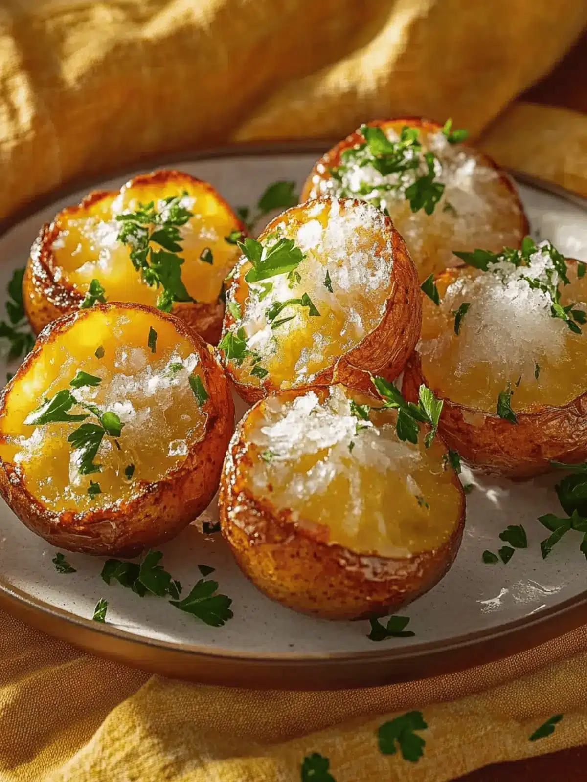 Knusprige zerdrückte Kartoffeln mit Parmesan