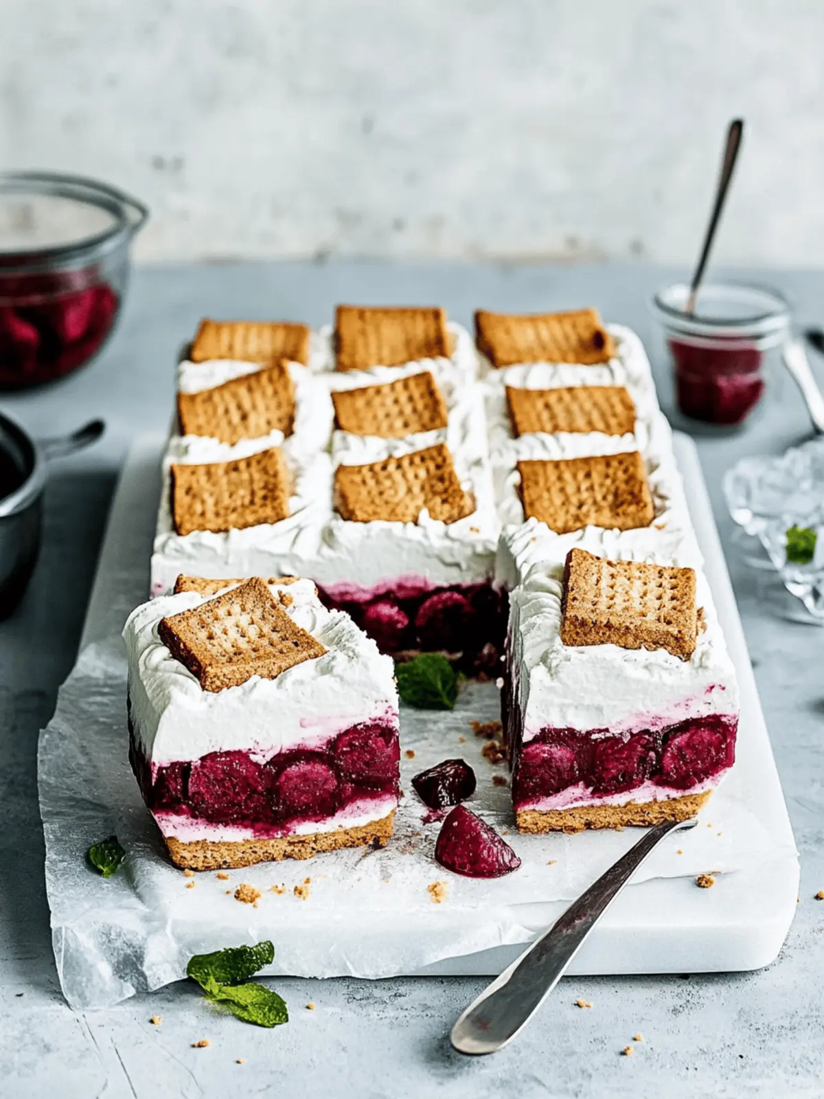 Saftiger Spekulatius Kuchen mit Kirschkompott 4 Spekulatius Kuchen