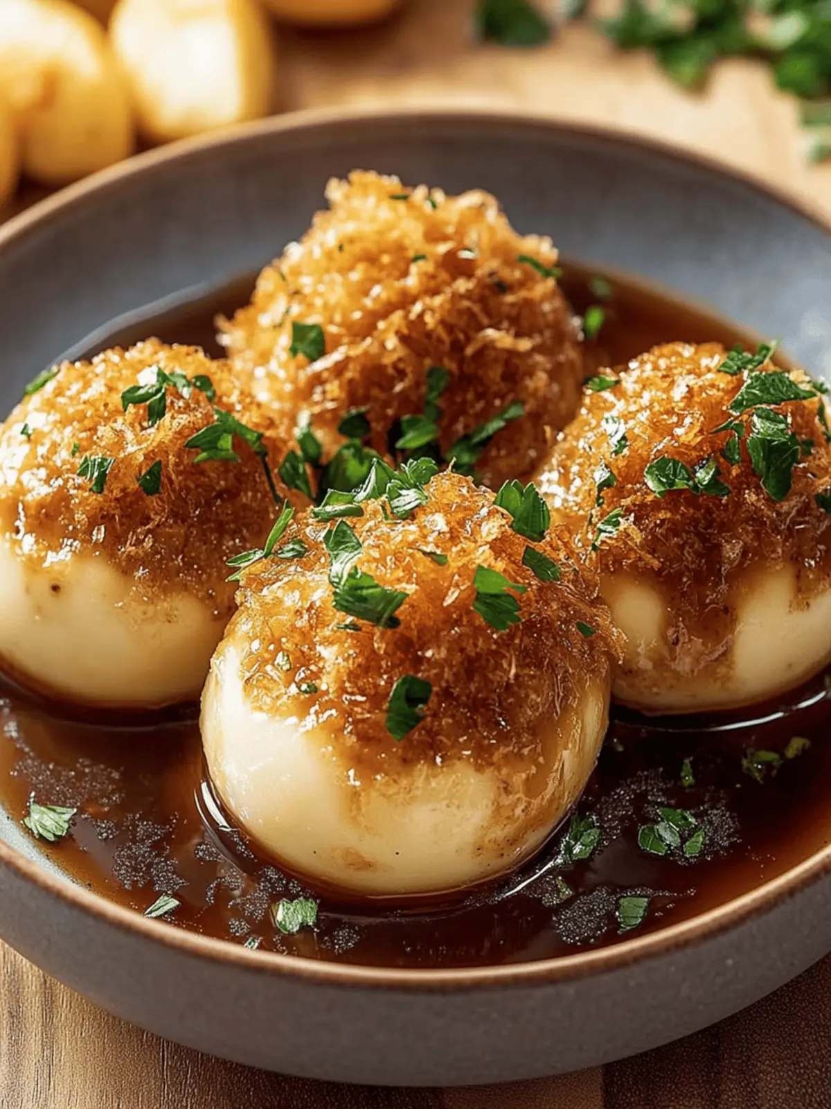 Klassische Kartoffelknödel mit Zwiebelsauce ganz einfach 3 Klassische Kartoffelknödel mit Zwiebelsauce