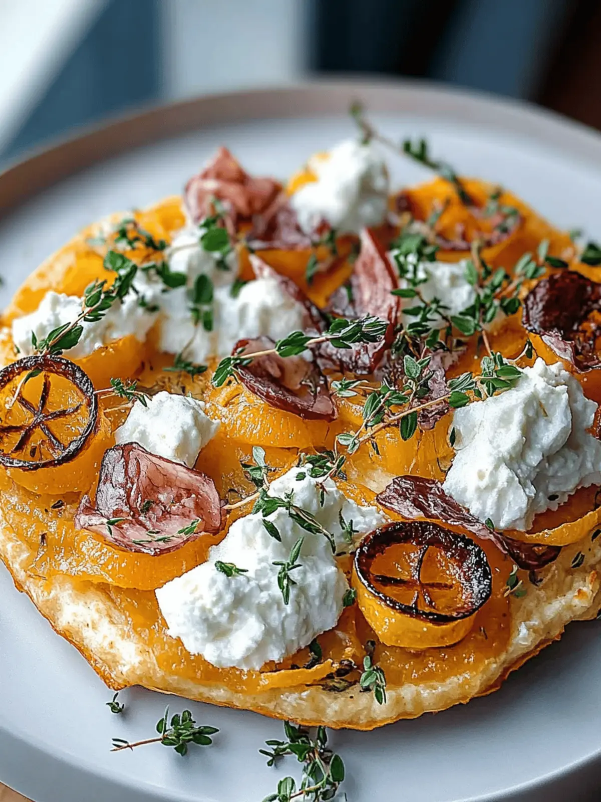 Herbstliche Kürbis Tarte flambée mit Zwiebeln 5 Herbstliche Kürbis Tarte flambée