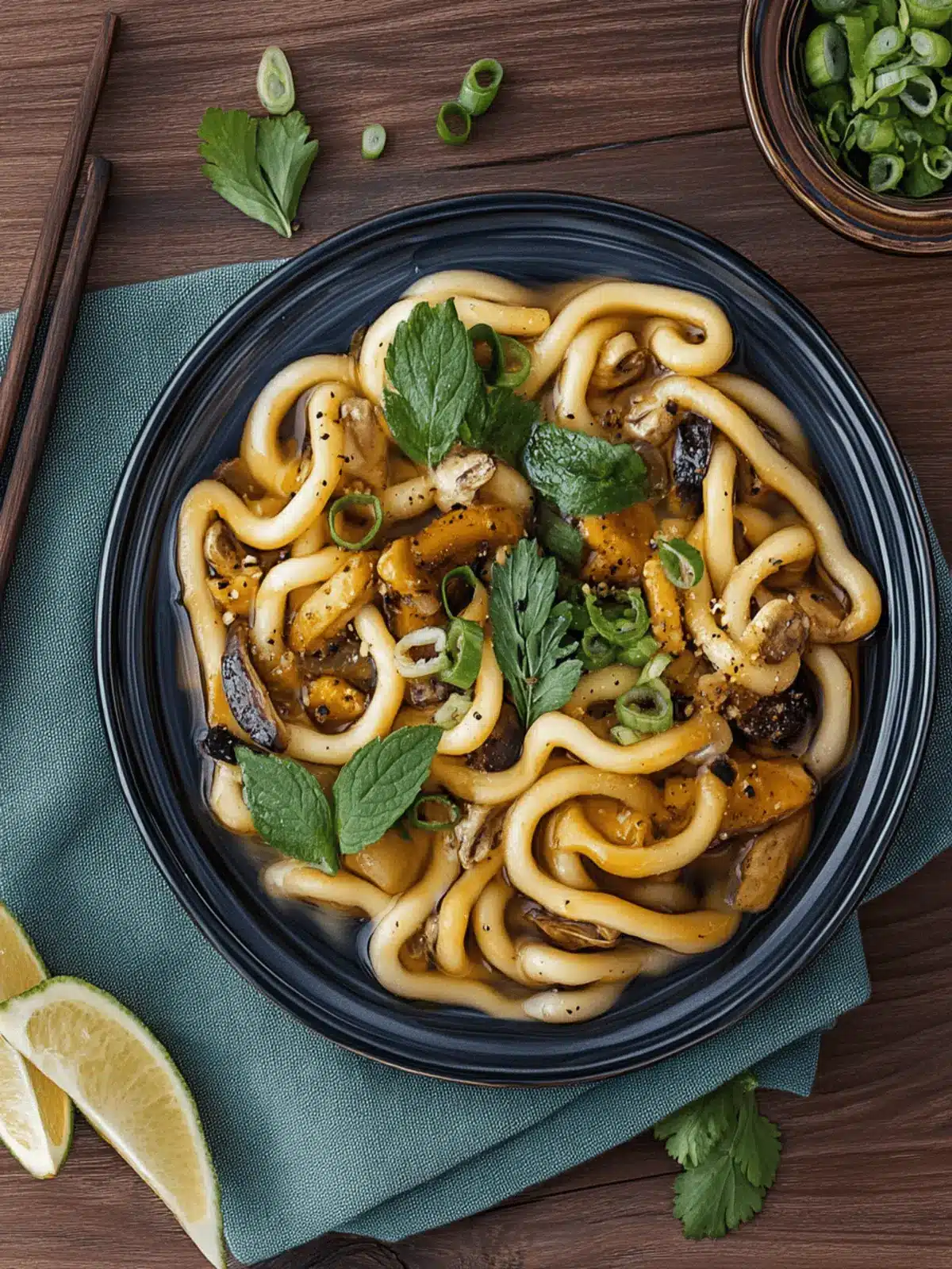 Udon-Nudeln mit Teriyaki-Hähnchen einfach selbst machen 2 Udon-Nudeln mit Teriyaki-Hähnchen