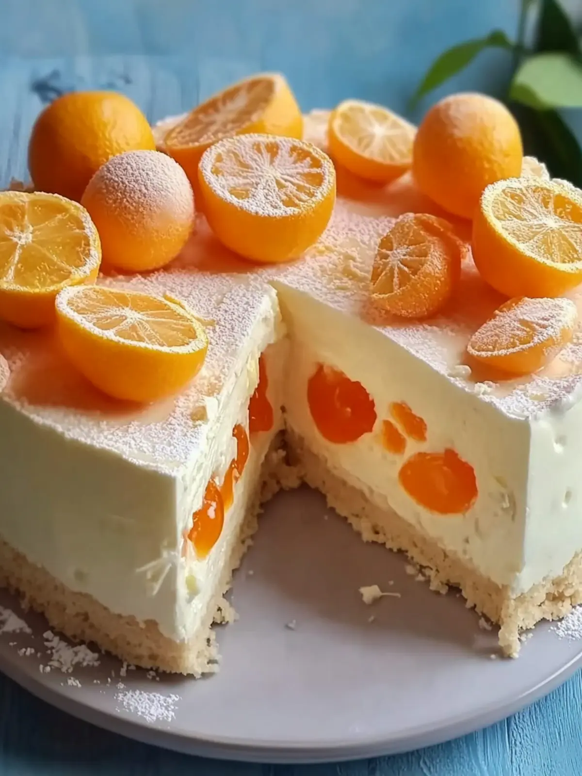 Fanta-Kuchen mit Paradiescreme und Mandarinen