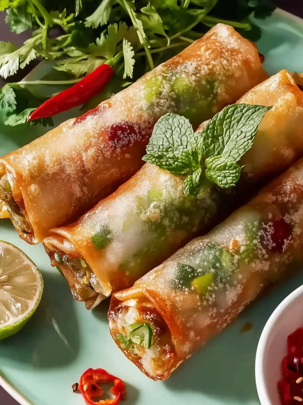 Goldene knusprige Reispapier-Frühlingsrollen selbstgemacht 3 Goldene knusprige Reispapier-Frühlingsrollen selbstgemacht