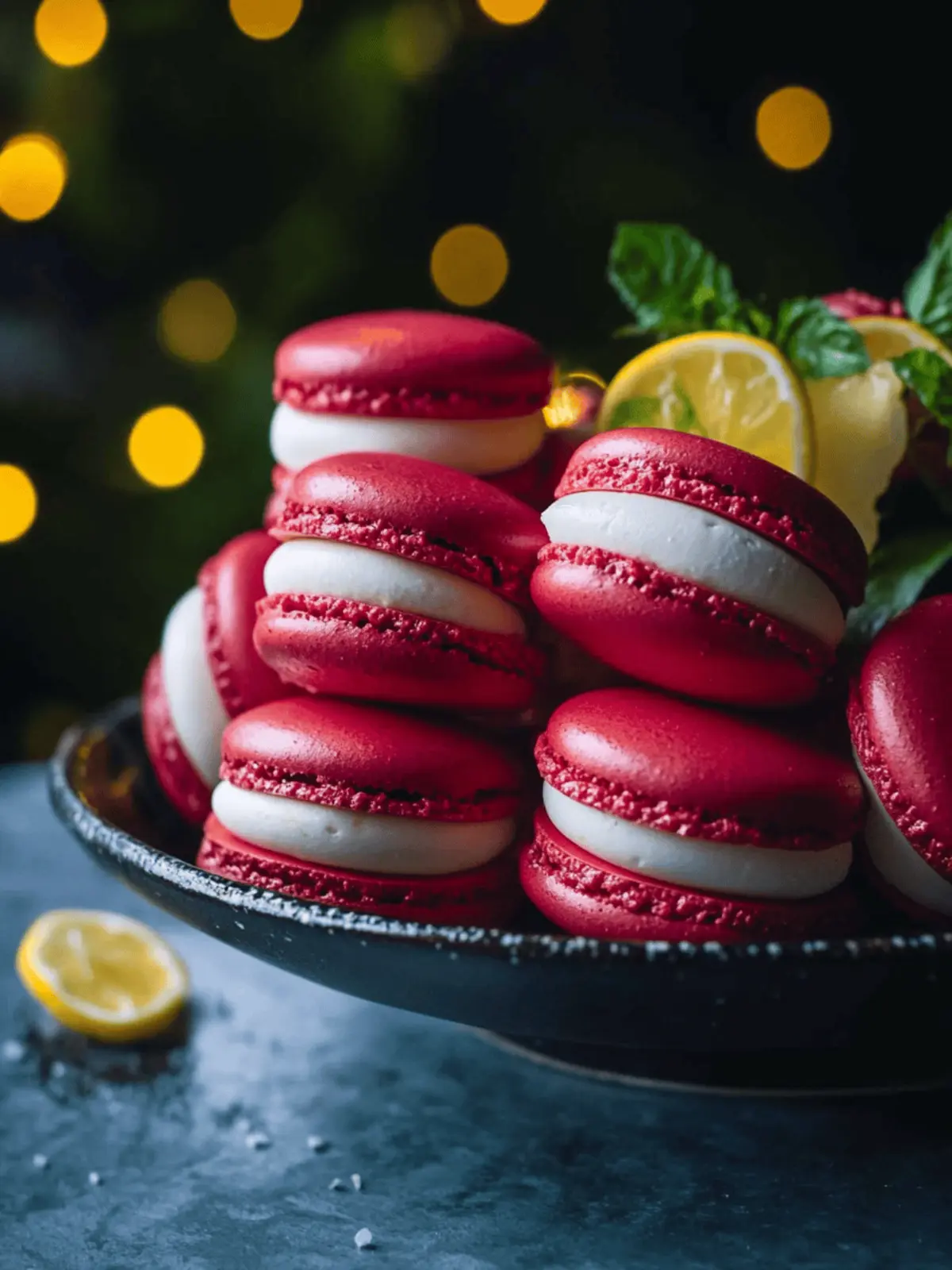 Weihnachts-Macarons mit fruchtiger Füllung 4 Weihnachts-Macarons
