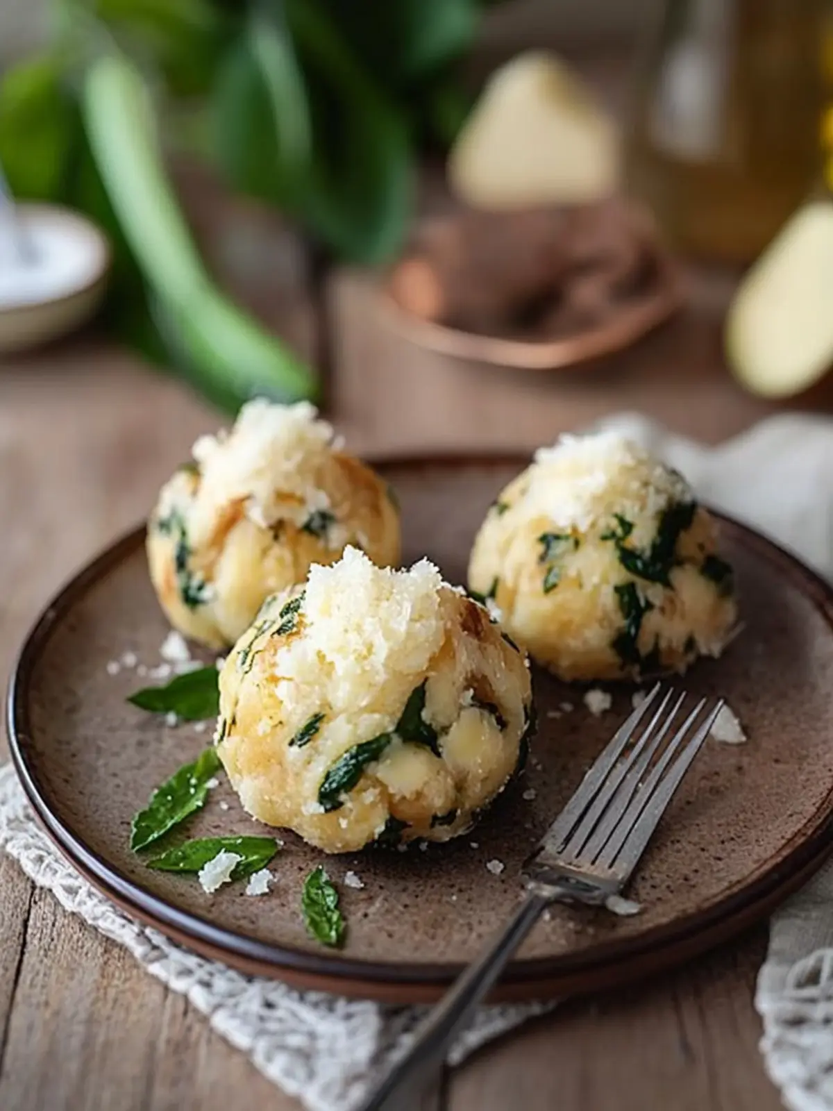 Scharfe Bärlauchknödel mit Bergkäse genießen 5 Scharfe Bärlauchknödel mit Bergkäse und brauner Butter