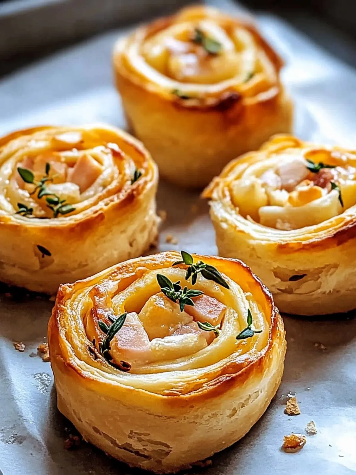 Einfacher Schinken-Käse-Blätterteig-Schnecke Genuss 3 Einfacher Schinken-Käse-Blätterteig-Schnecke