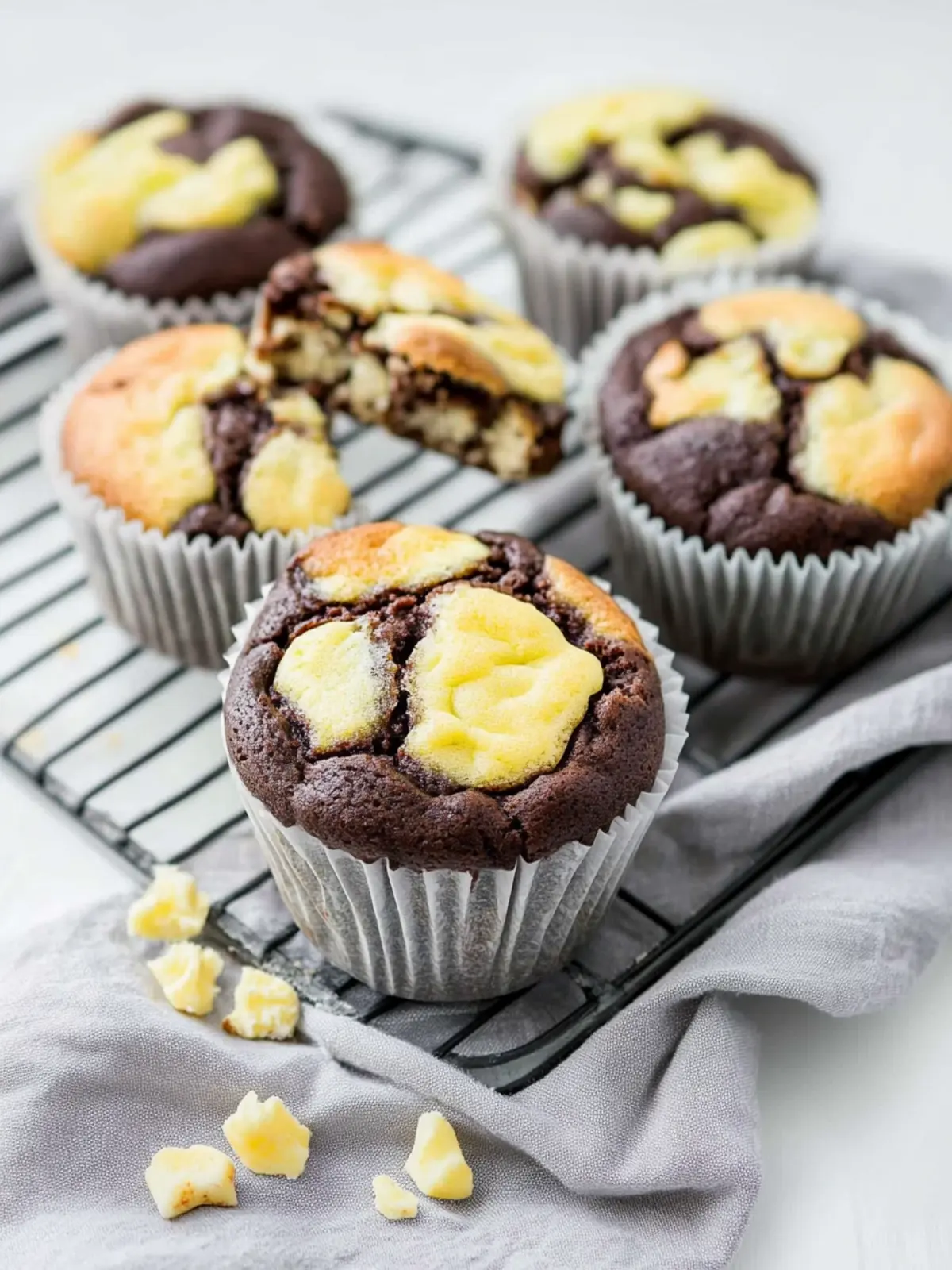 Doppelte Schokoladen-Cheesecake-Muffins für Schokoladenliebhaber 3 Doppelte Schokoladen-Cheesecake-Muffins