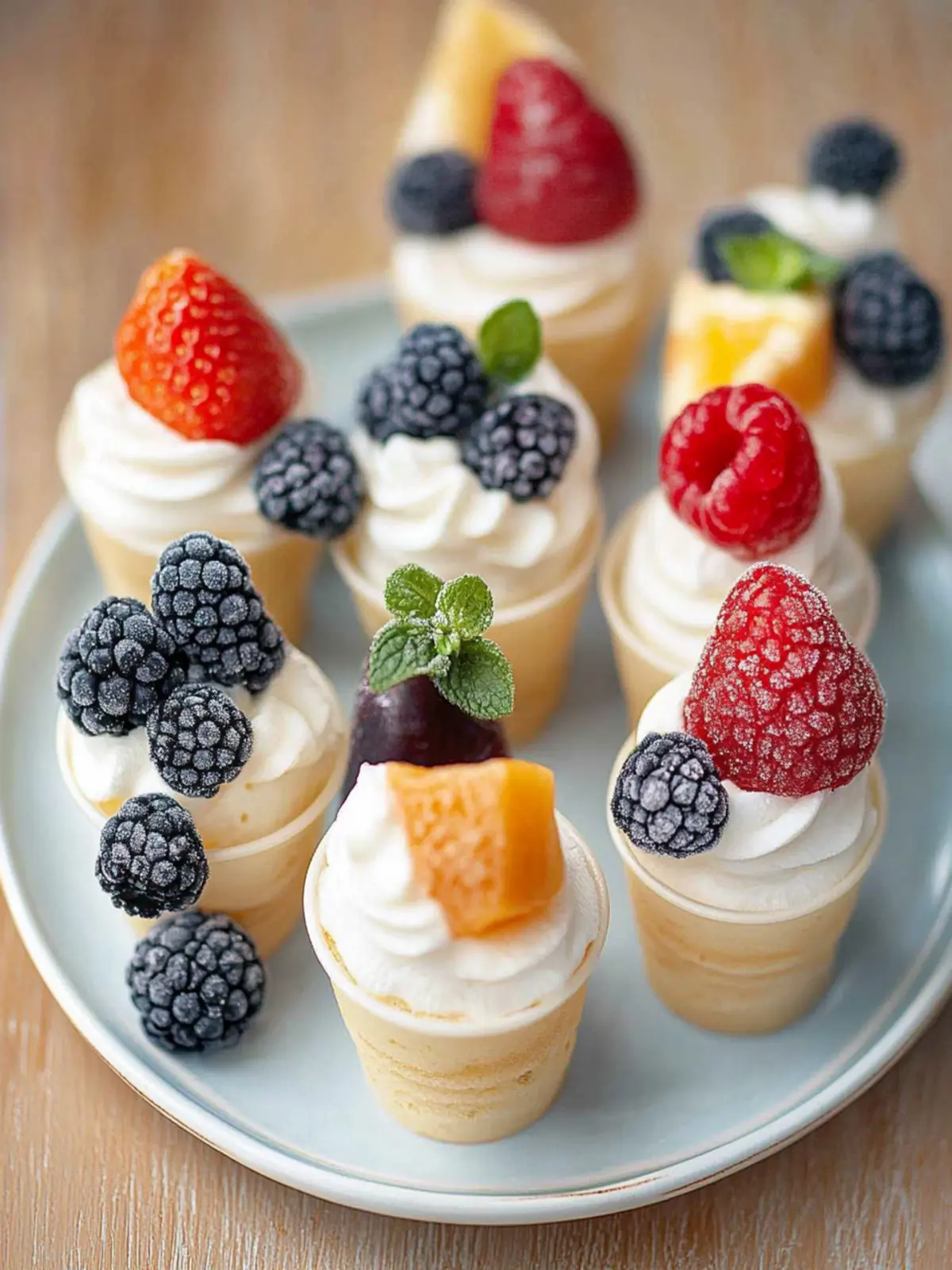 Fruchtdessert in einer Waffeltüte: Frisch & Vegan 4 Fruchtdessert in einer Waffeltüte