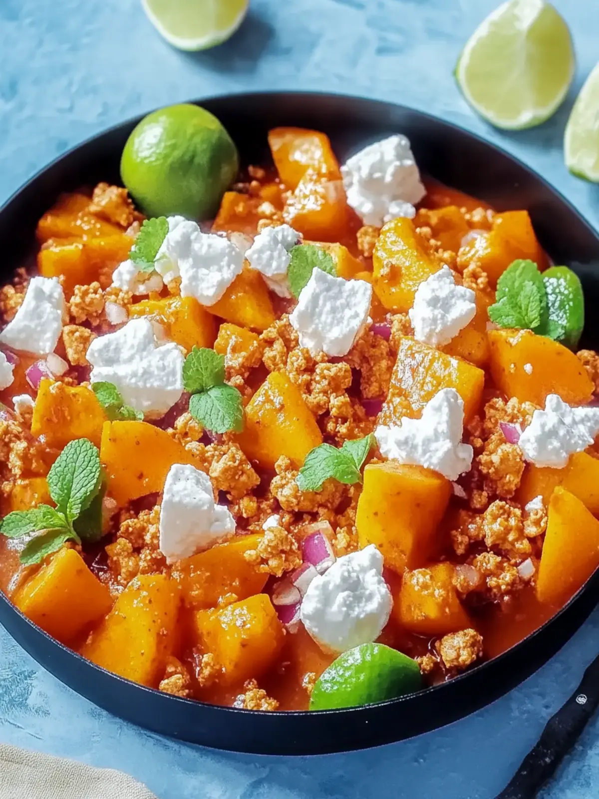 Kürbis und Hackfleisch Pfanne mit Feta für jeden Tag 4 Kürbis und Hackfleisch Pfanne mit Feta