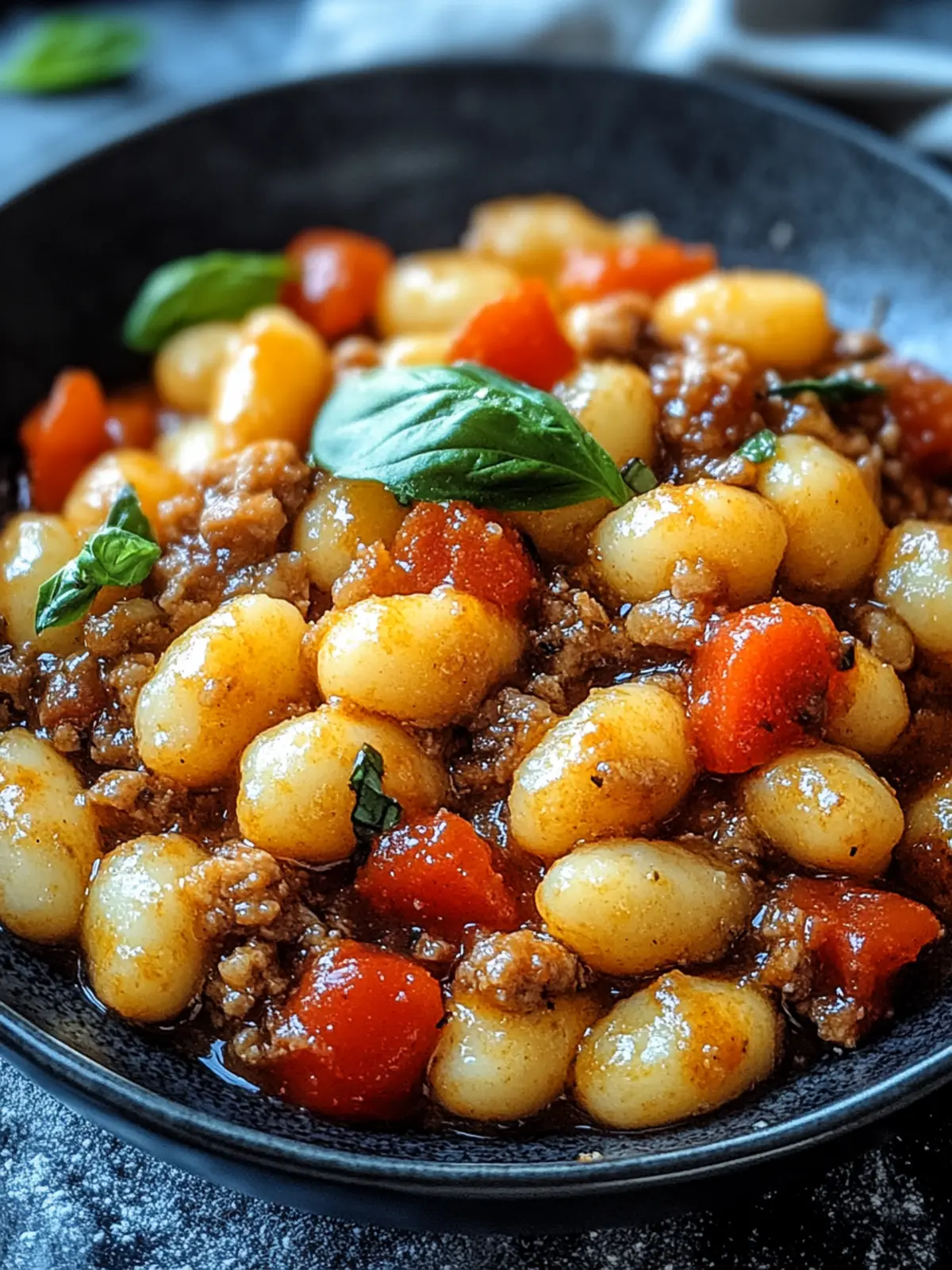 Gnocchi-Pfanne mit Hackfleisch und Paprika ganz schnell 2 Gnocchi-Pfanne