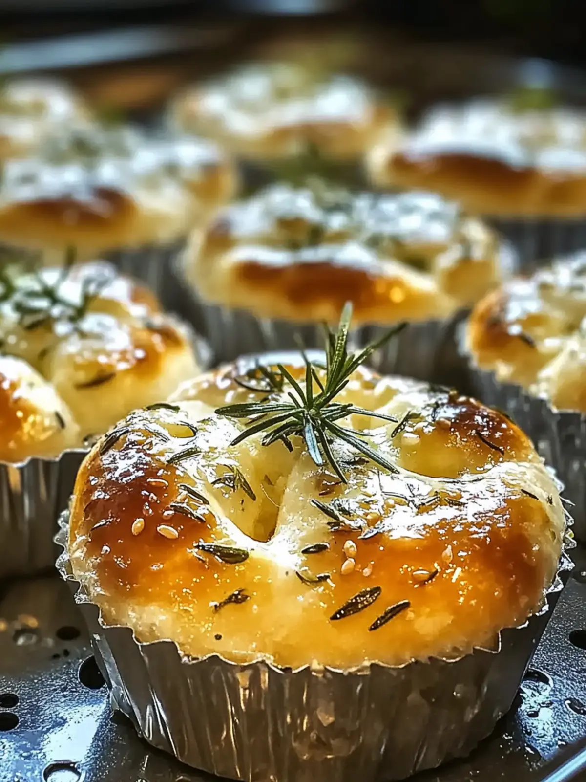 Rosmarin- und Knoblauch-Focaccia-Muffins für Genießer 4 Rosmarin- und Knoblauch-Focaccia-Muffins
