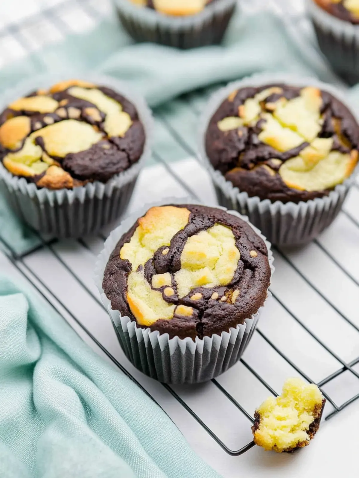 Doppelte Schokoladen-Cheesecake-Muffins für Schokoladenliebhaber 4 Doppelte Schokoladen-Cheesecake-Muffins