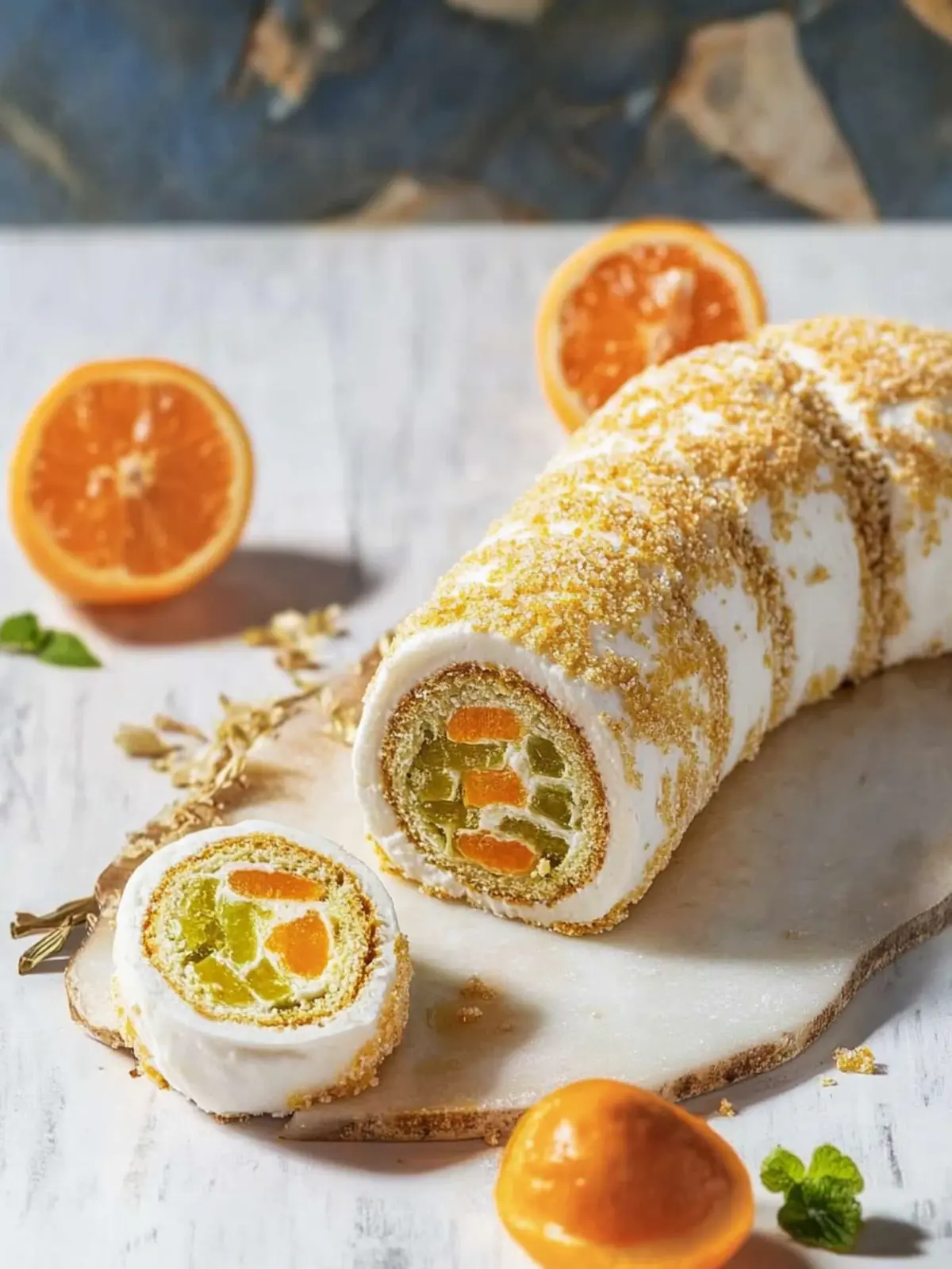 Karottenkuchen Biskuitrolle mit Frischkäsefüllung frisch genießen 5 Karottenkuchen Biskuitrolle mit Frischkäsefüllung