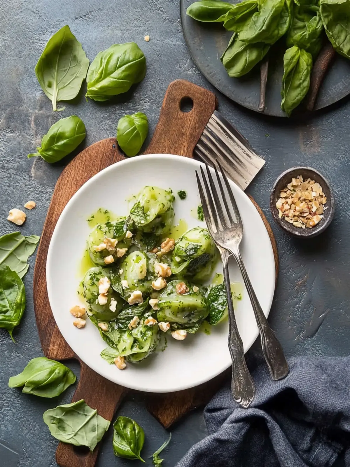 Wilde Knoblauch-Gnocchi mit Pesto und Pinienkernen 2 Wilde Knoblauch-Gnocchi mit wildem Knoblauch-Pesto und Pinienkerne