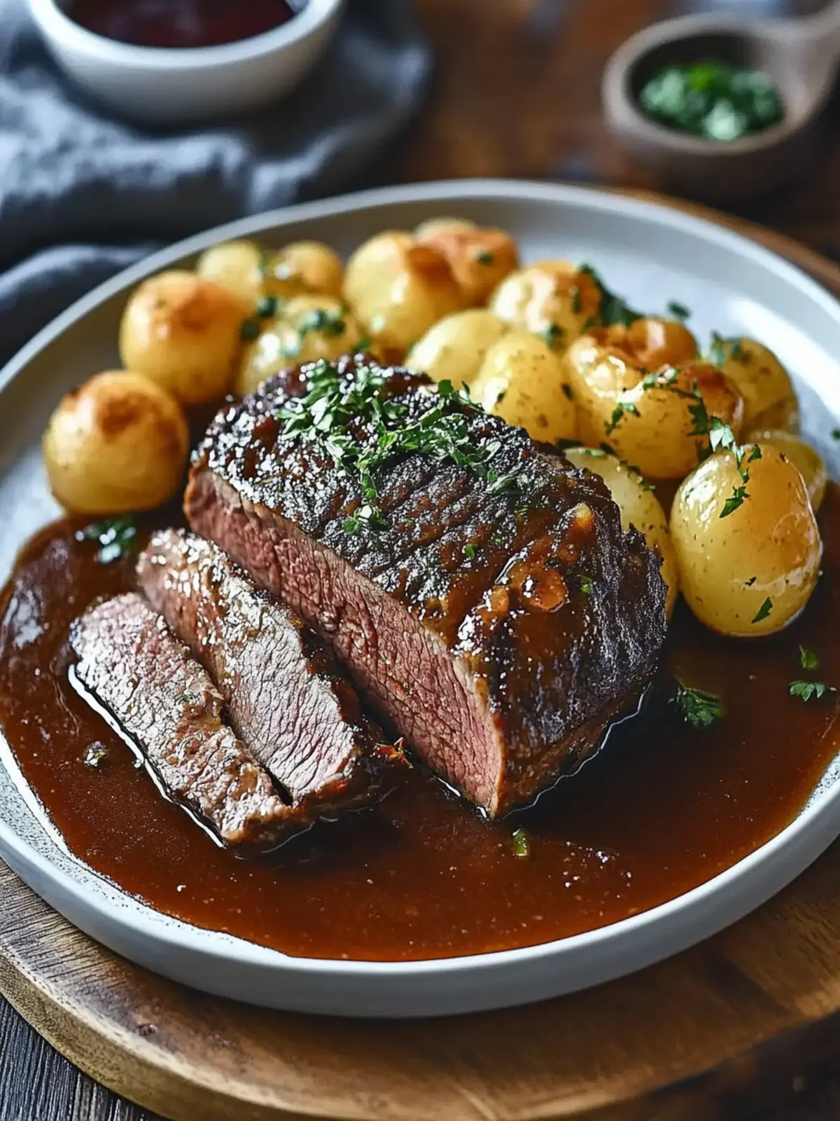 Zarter Sauerbraten mit Rotweinsauce für Genießer 2 Zarter Sauerbraten mit Rotweinsauce