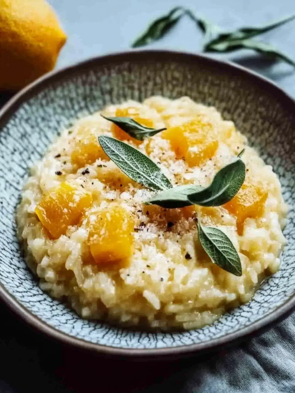 Kürbisrisotto mit Salbei und Parmesan für Herbstgenuss 3 Kürbisrisotto mit Salbei und Parmesan