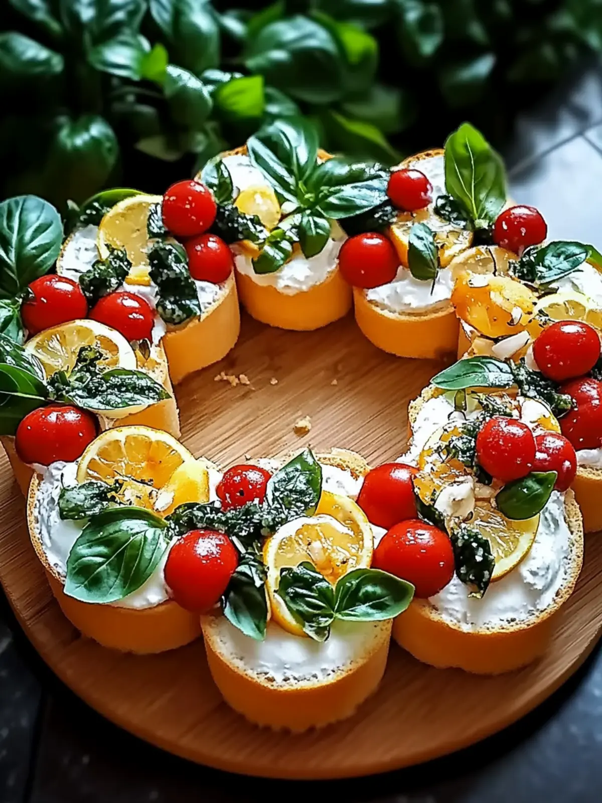 Weihnachts-Bruschetta-Kranz für festliche Feiern 2 Weihnachts-Bruschetta-Kranz für festliche Feiern