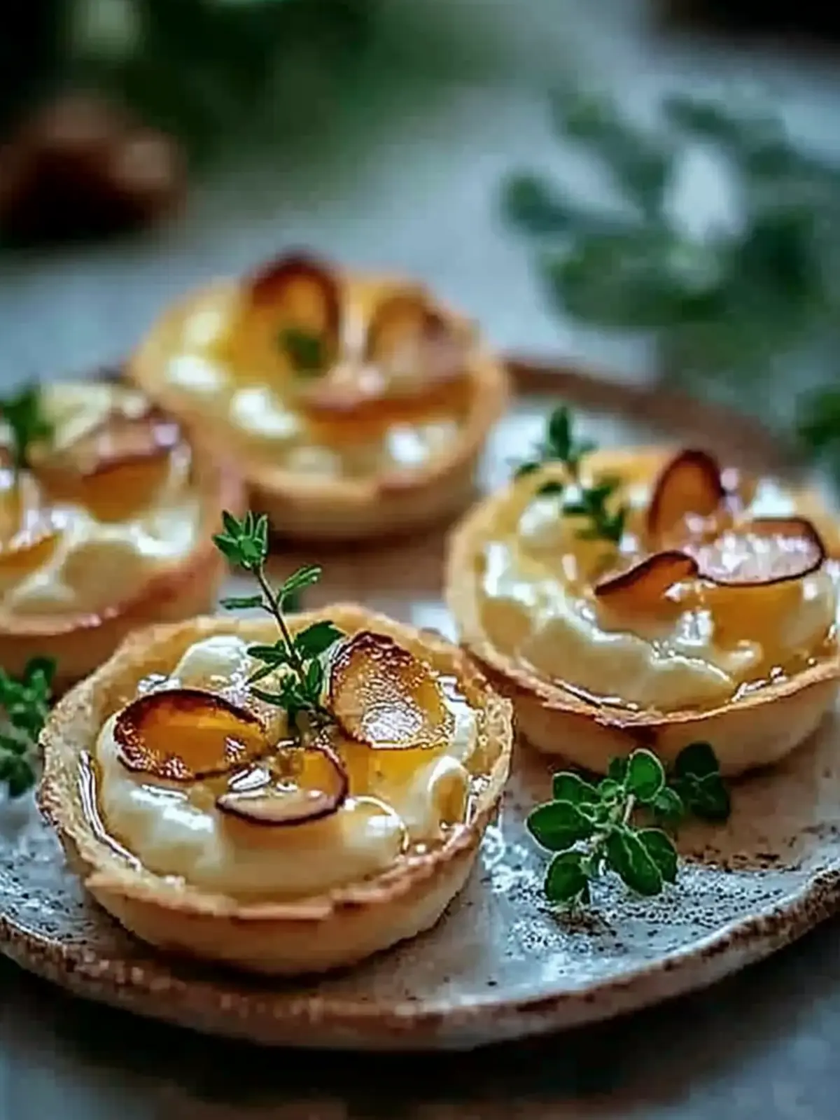 Törtchen mit karamellisierten Zwiebeln und Ziegenkäse genießen 2 Törtchen mit karamellisierten Zwiebeln und Ziegenkäse
