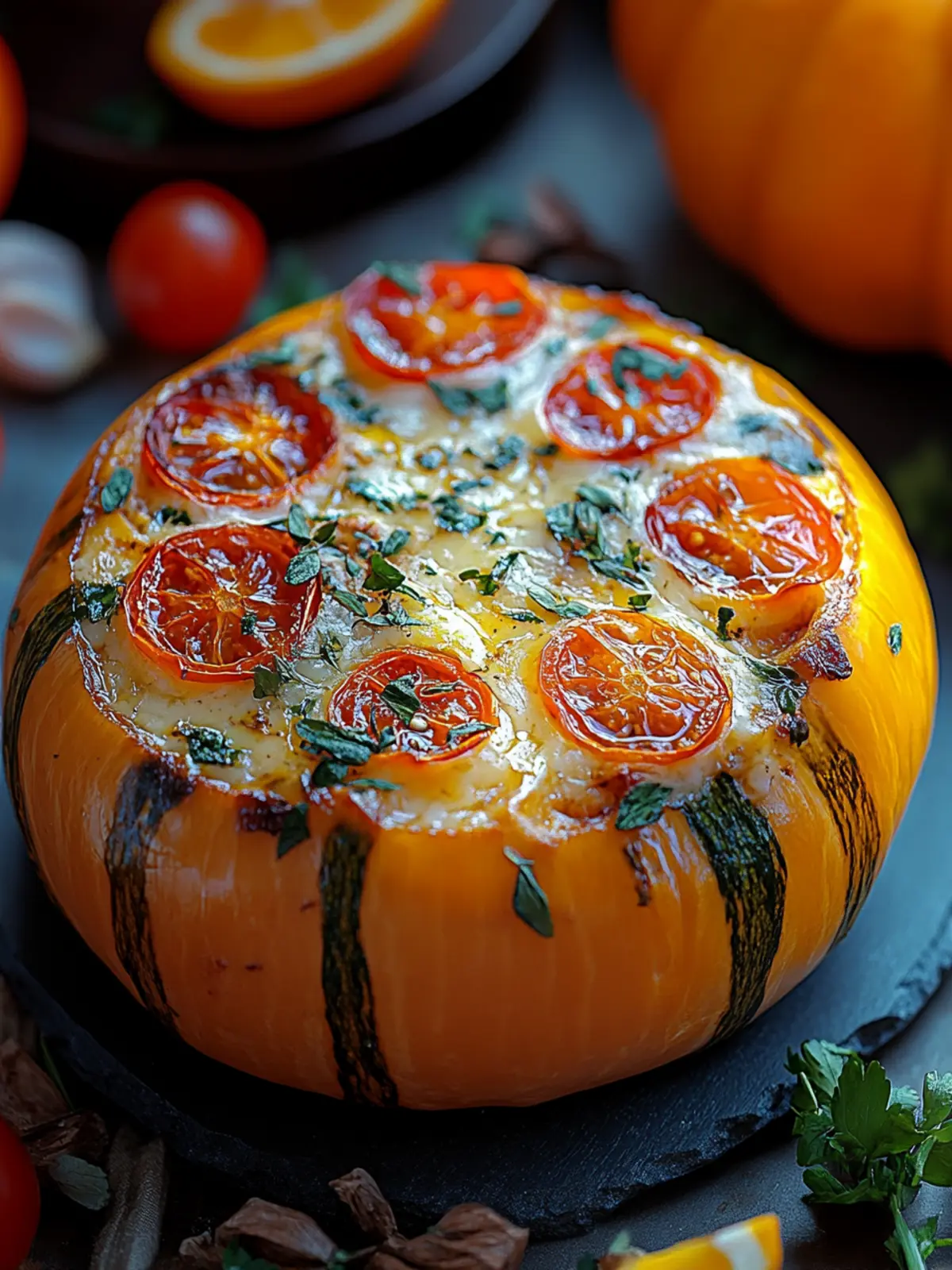 Gefüllter Kürbis mit gebackenem Käse für Herbstgenuss 5 Gefüllter Kürbis mit gebackenem Käse