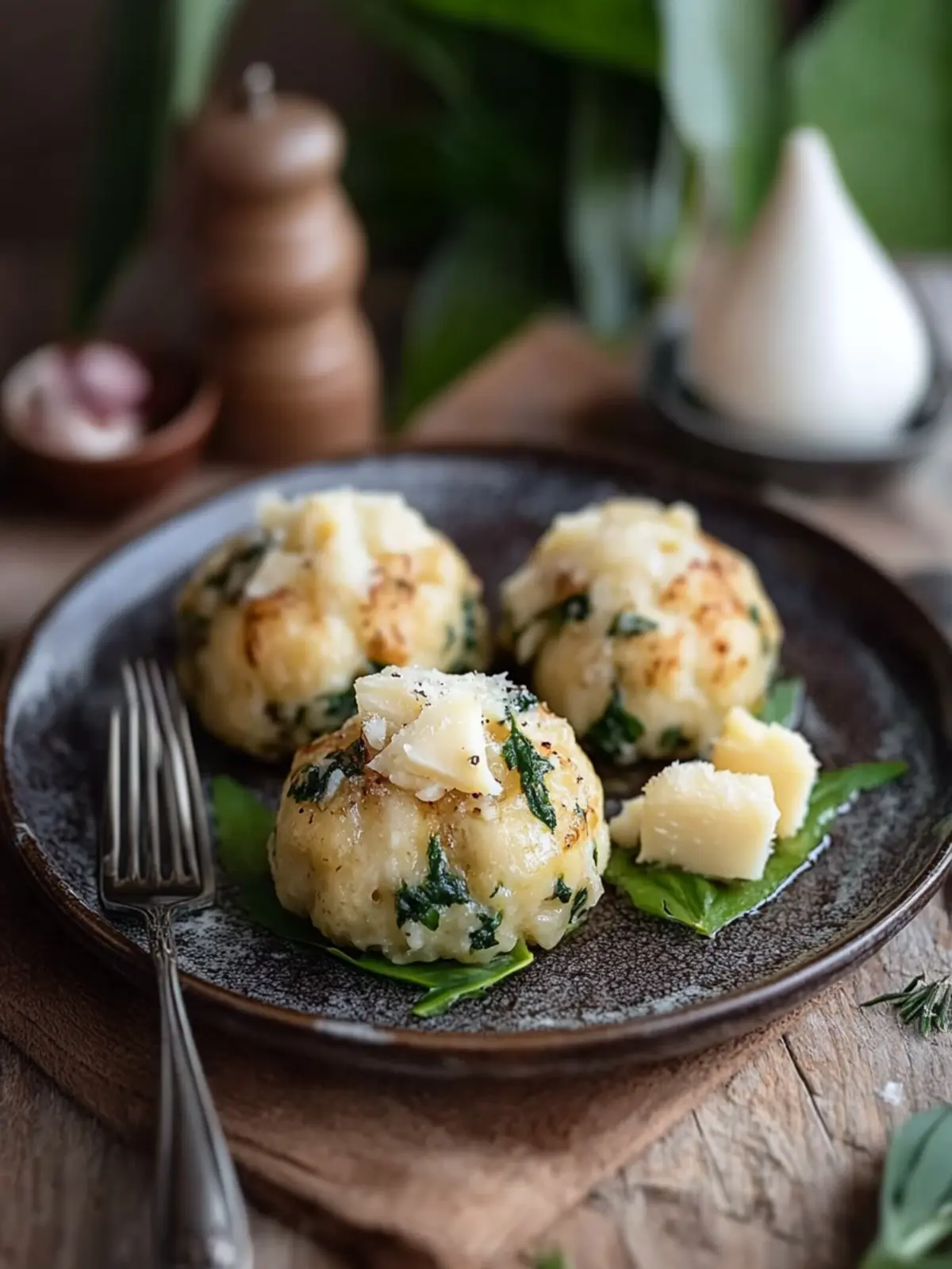 Scharfe Bärlauchknödel mit Bergkäse genießen 4 Scharfe Bärlauchknödel mit Bergkäse und brauner Butter