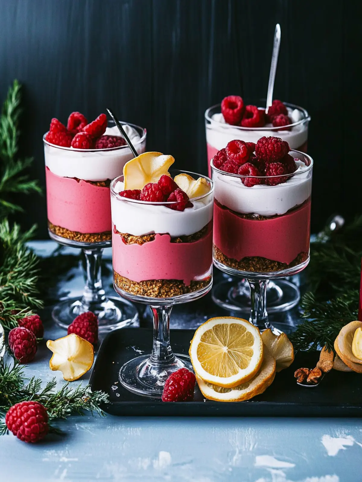 Himbeer-Zimtstern-Dessert für festliche Genussmomente 4 Himbeer-Zimtstern-Dessert