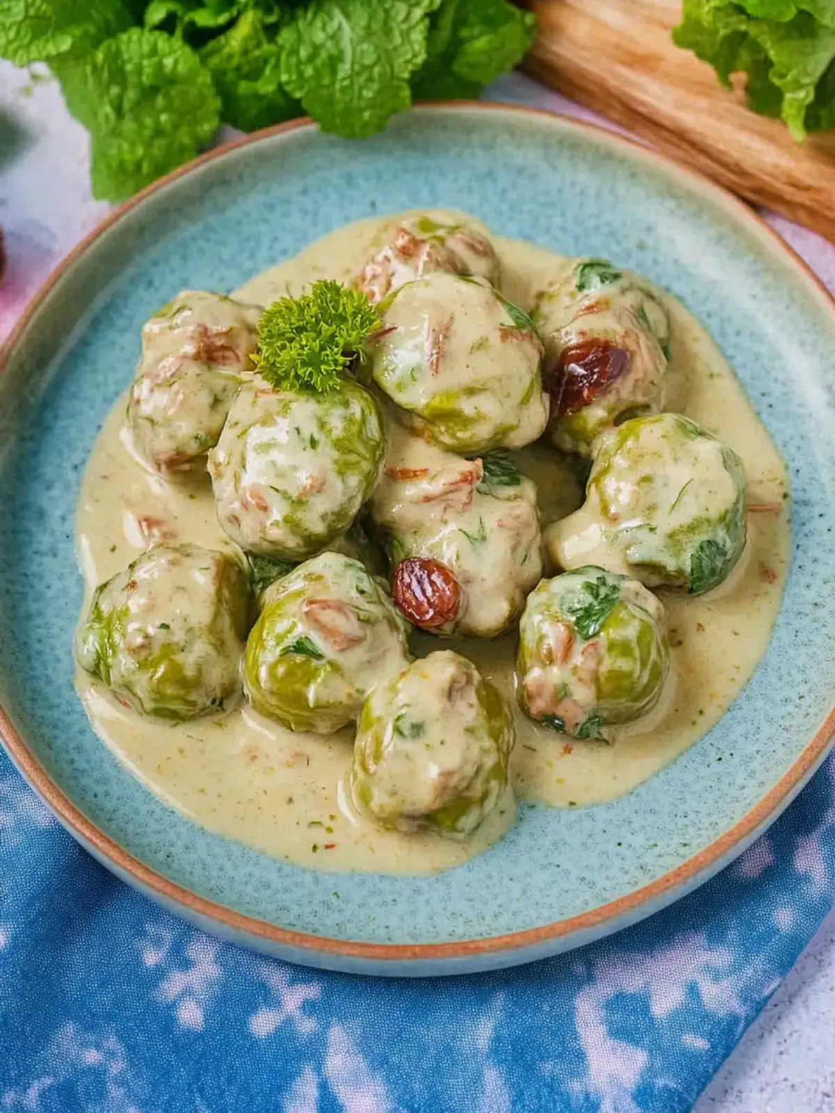 Cremige Rosenkohl mit Speck für den Winterzauber 2 Cremige Rosenkohl mit Speck und cremiger Sauce