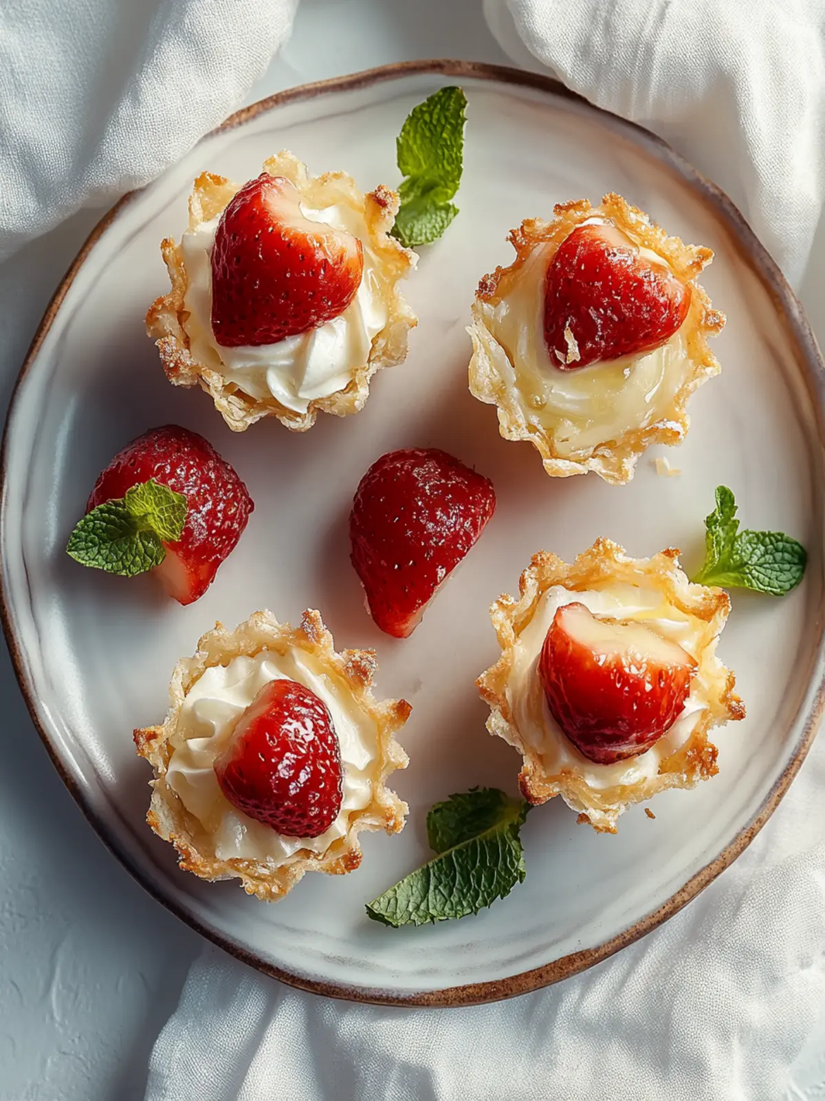 Erdbeer-Käsekuchen-Wonton-Bissen für Naschkatzen 2 Erdbeer-Käsekuchen-Wonton-Bissen