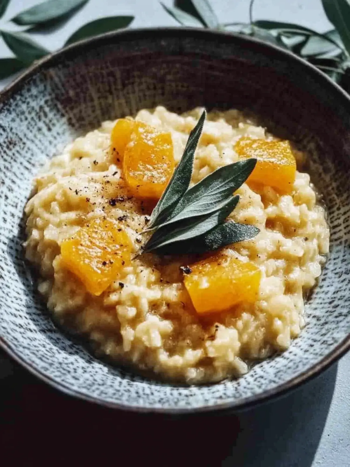 Kürbisrisotto mit Salbei und Parmesan für Herbstgenuss 2 Kürbisrisotto mit Salbei und Parmesan