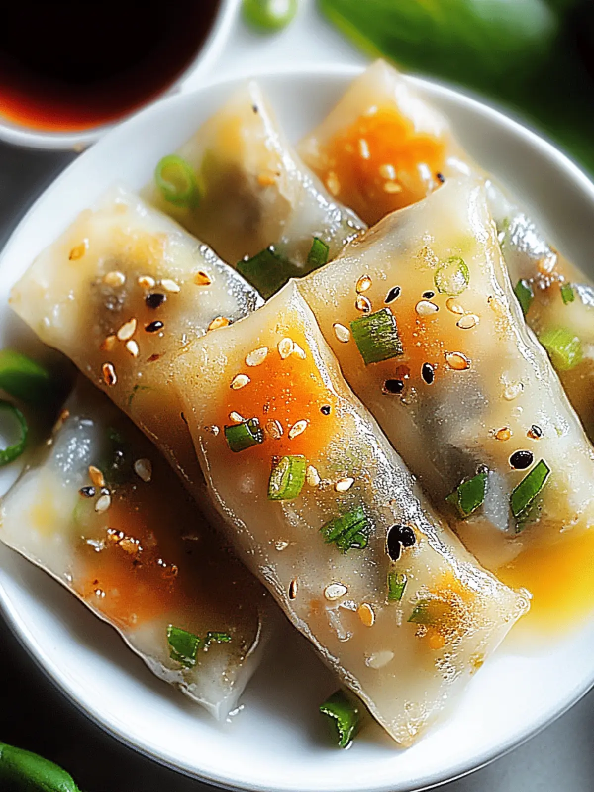 Reispapier-Teigtaschen mit Gemüsefüllung: Gesund genießen 2 Reispapier-Teigtaschen mit Gemüsefüllung