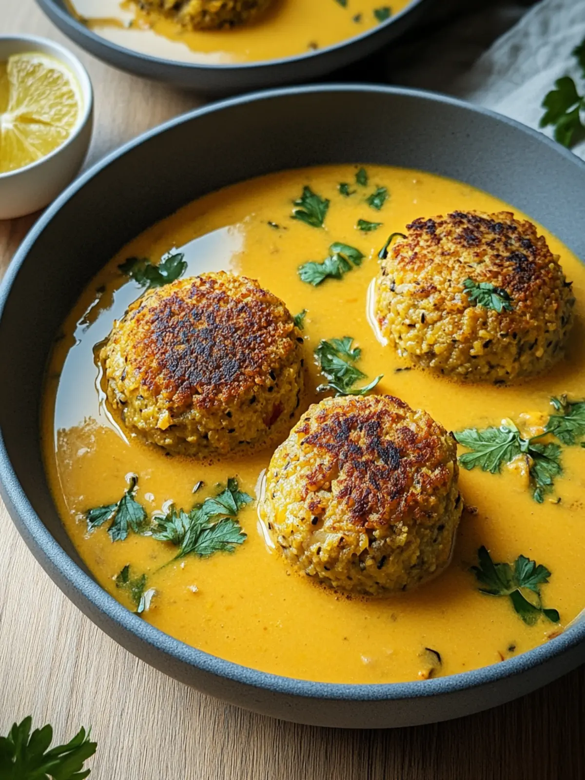 Vegane Linsenknödel in Currysoße – Himmlisch lecker 2 Vegane Linsenknödel in Currysoße