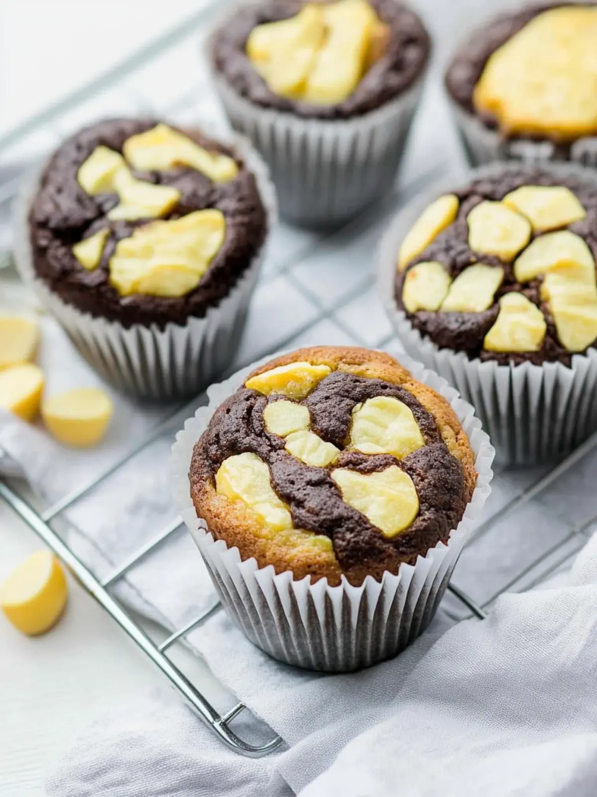 Doppelte Schokoladen-Cheesecake-Muffins für Schokoladenliebhaber 2 Doppelte Schokoladen-Cheesecake-Muffins