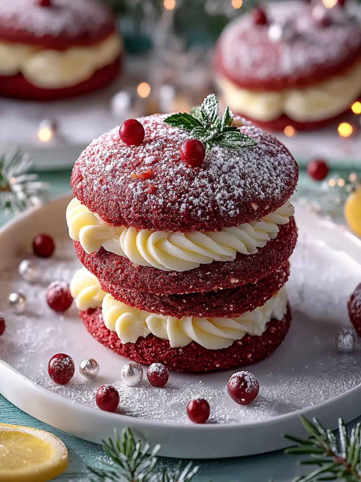 Rotes Samtkranz Whoopie Pies für festliche Freude 4 Rotes Samtkranz Whoopie Pies