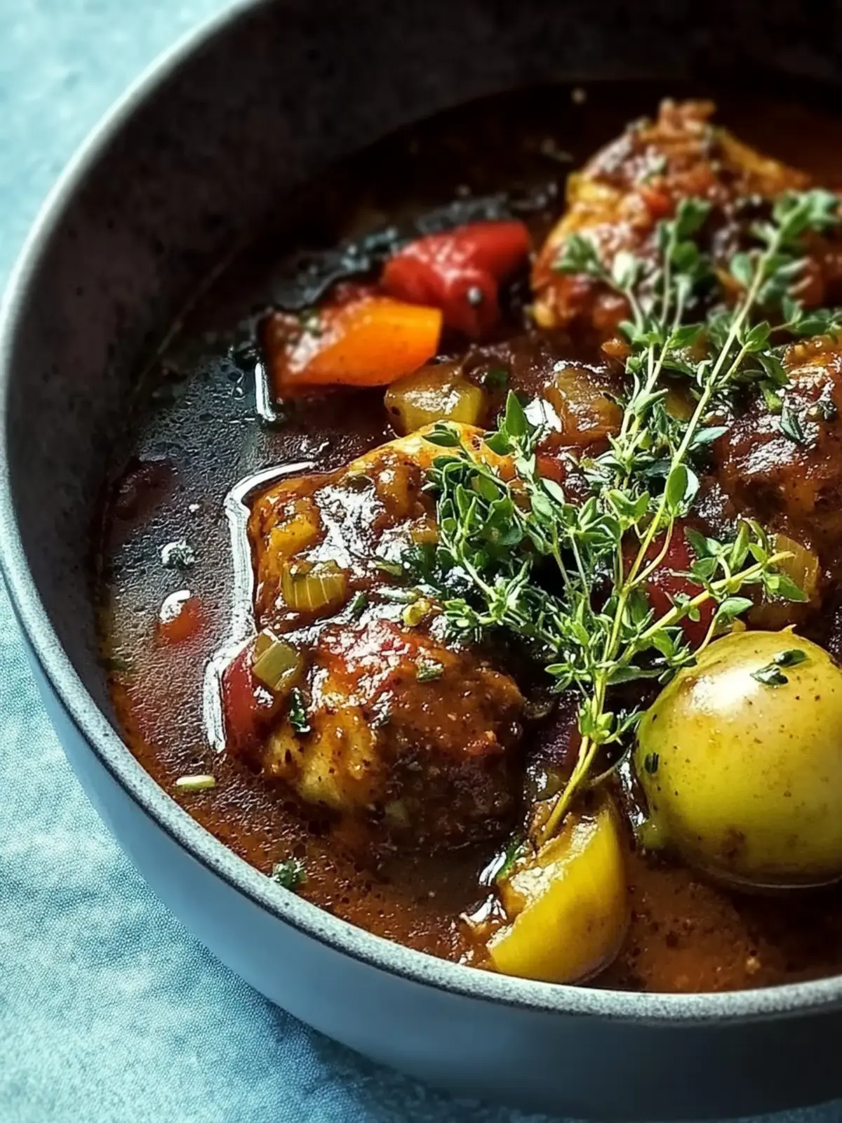 Echtes Jamaikanisches Braunes Eintopf-Hühnchen genießen 5 Echtes Jamaikanisches Braunes Eintopf-Hühnchen