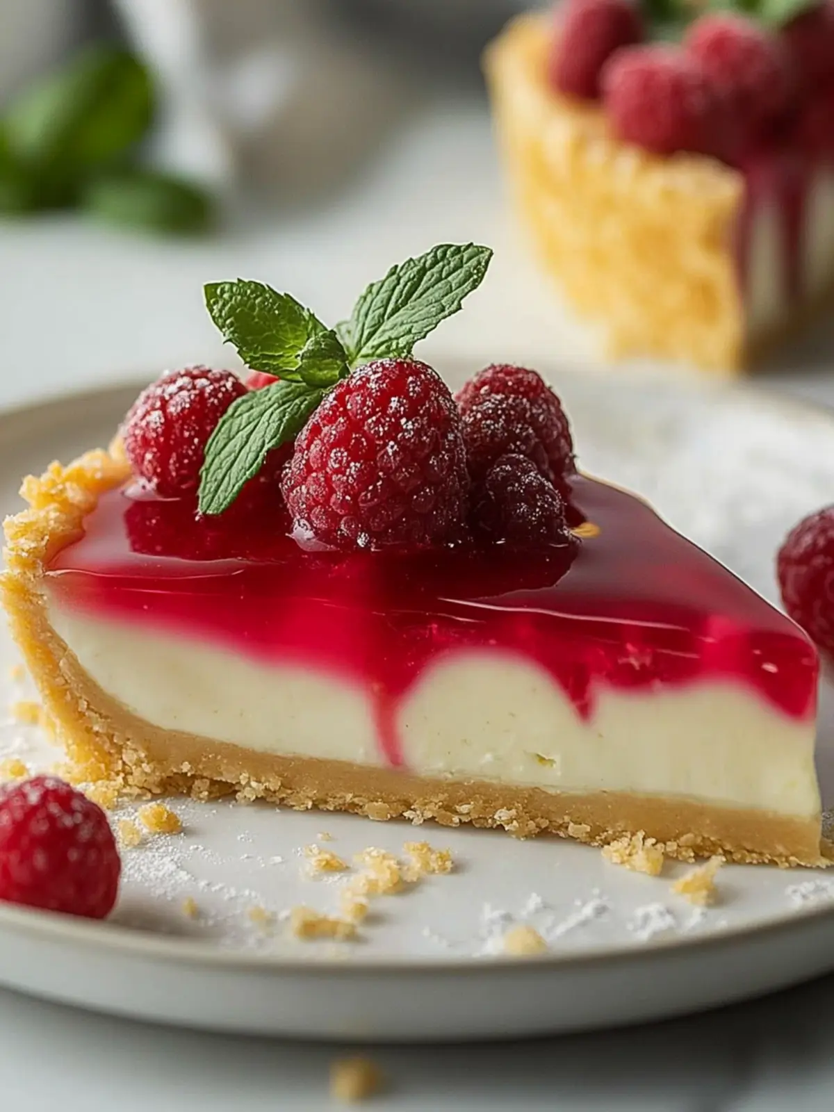 Cremige Himbeerkäsekuchen-Tarte mit Mandelbasis 2 Cremige Himbeerkäsekuchen-Tarte mit Mandelbasis