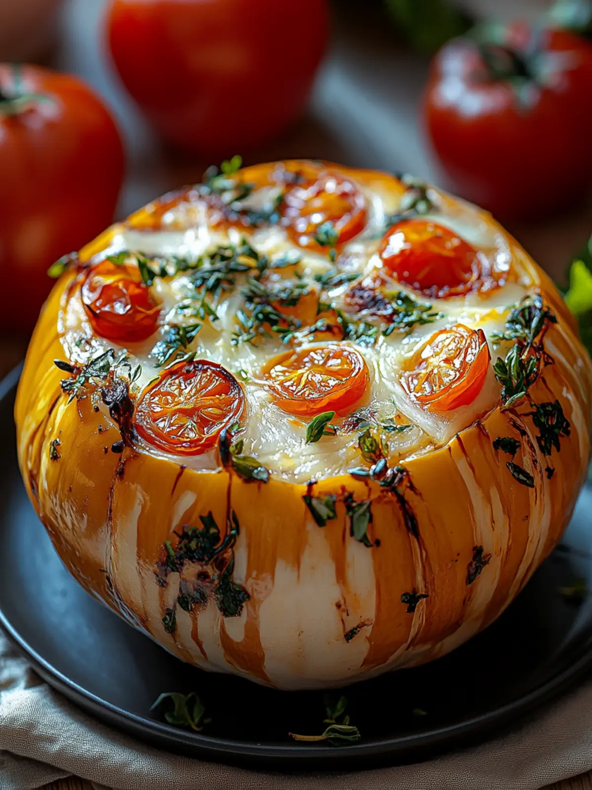 Gefüllter Kürbis mit gebackenem Käse für Herbstgenuss 4 Gefüllter Kürbis mit gebackenem Käse