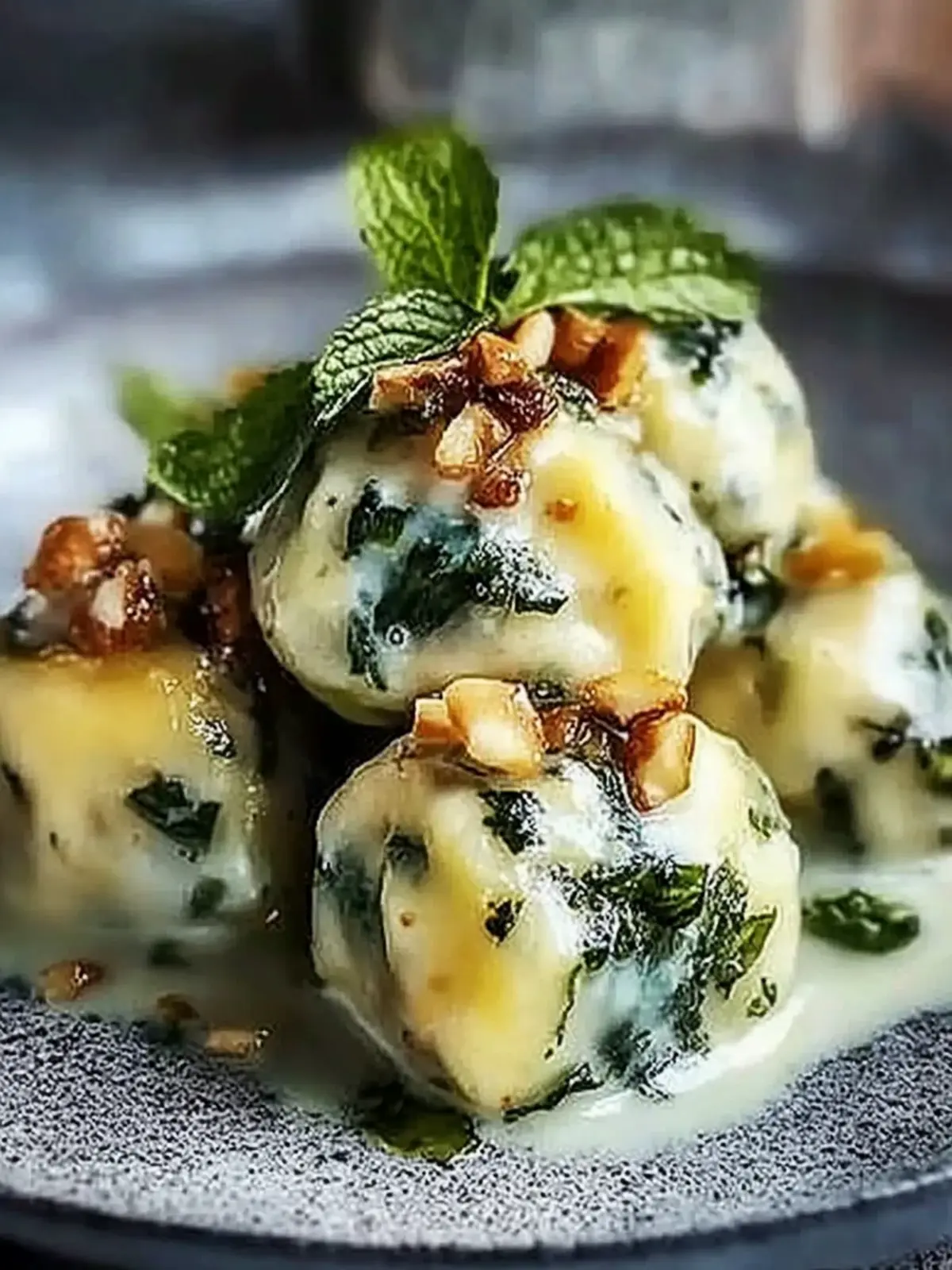 Spinatknödel mit Pilzragout für Genießer 5 Spinatknödel mit Pilzragout