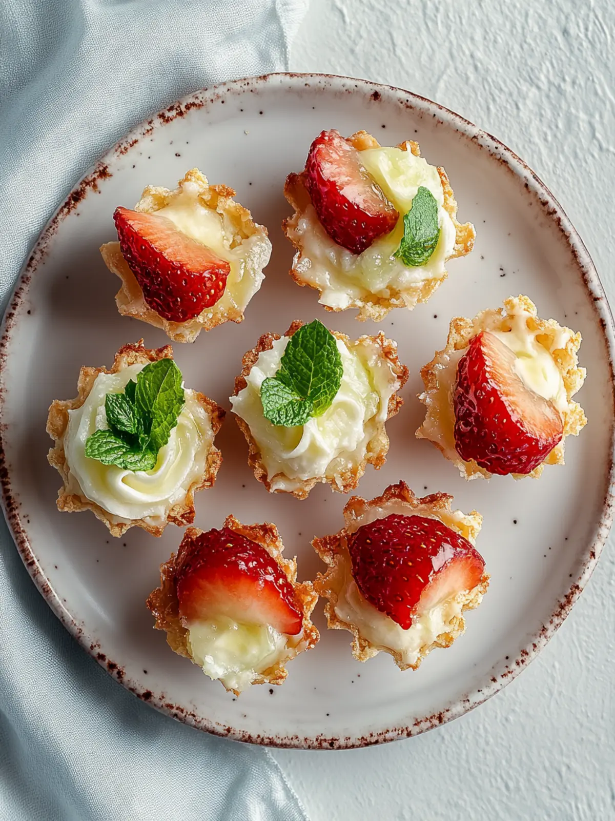 Erdbeer-Käsekuchen-Wonton-Bissen für Naschkatzen 4 Erdbeer-Käsekuchen-Wonton-Bissen