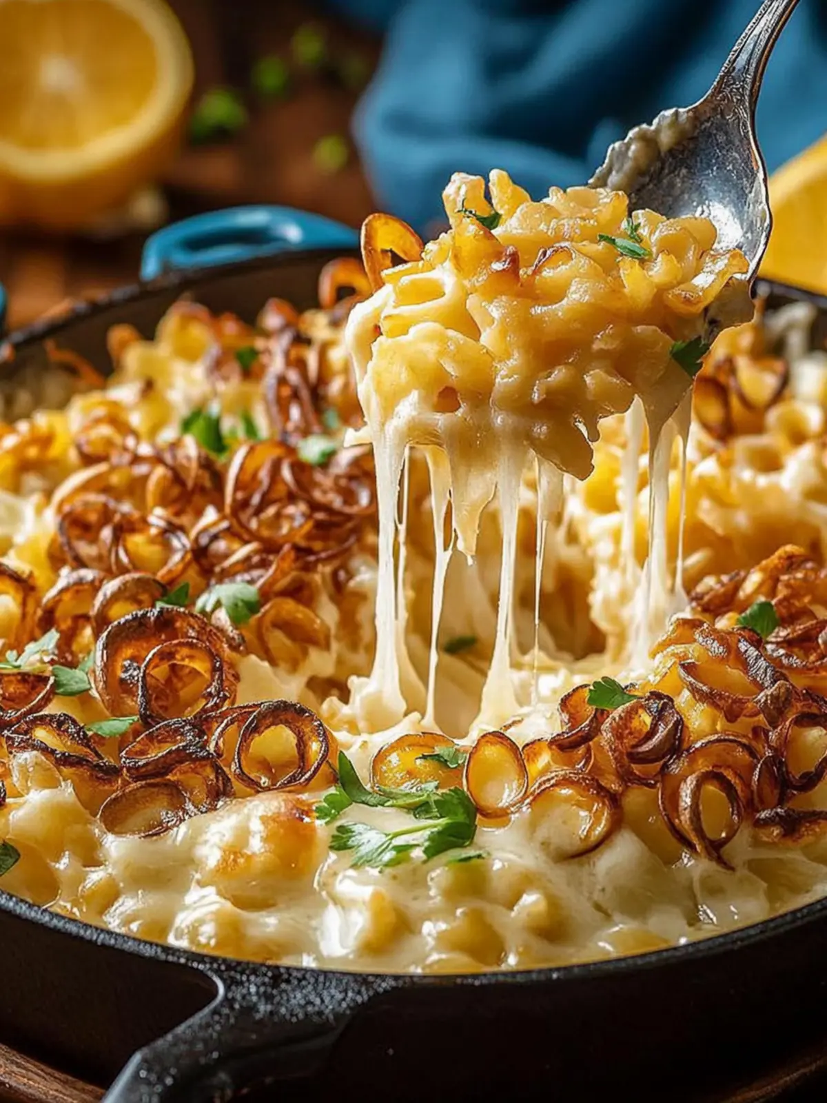 Cremiger Käse-Spätzle mit knusprigen Zwiebeln 3 Cremiger Käse-Spätzle mit knusprigen gerösteten Zwiebeln