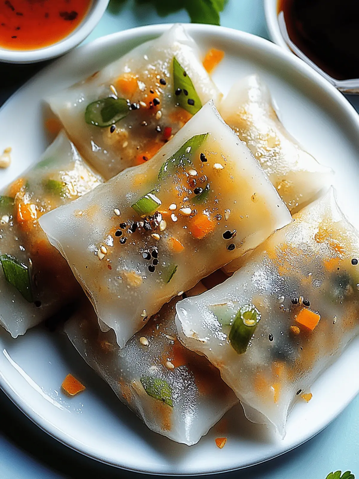 Reispapier-Teigtaschen mit Gemüsefüllung: Gesund genießen 4 Reispapier-Teigtaschen mit Gemüsefüllung