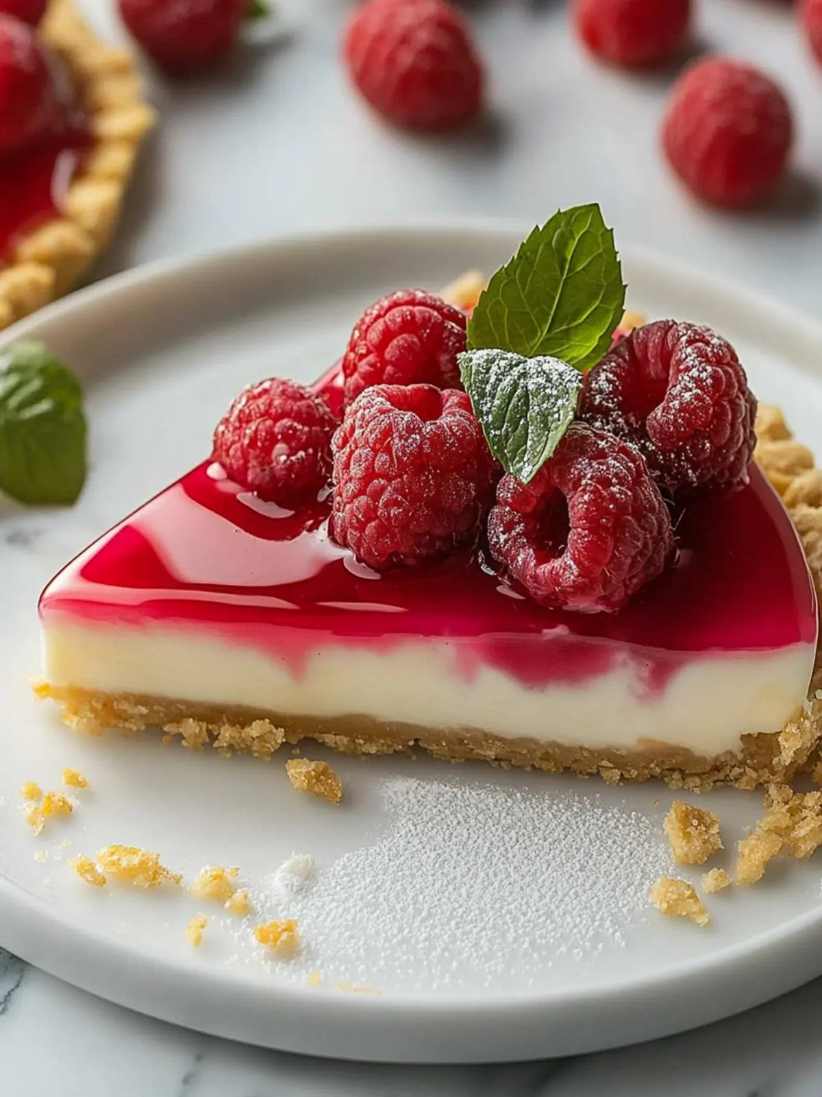 Cremige Himbeerkäsekuchen-Tarte mit Mandelbasis 5 Cremige Himbeerkäsekuchen-Tarte mit Mandelbasis