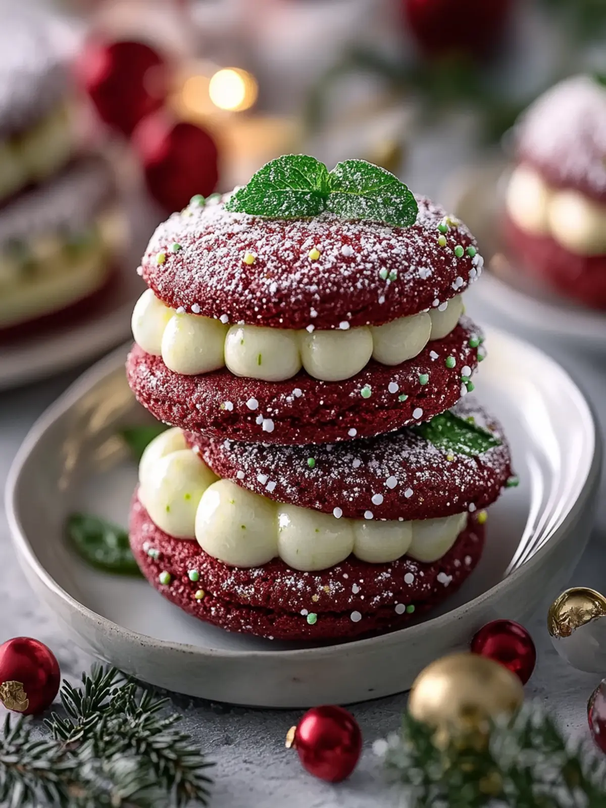 Rotes Samtkranz Whoopie Pies für festliche Freude 3 Rotes Samtkranz Whoopie Pies