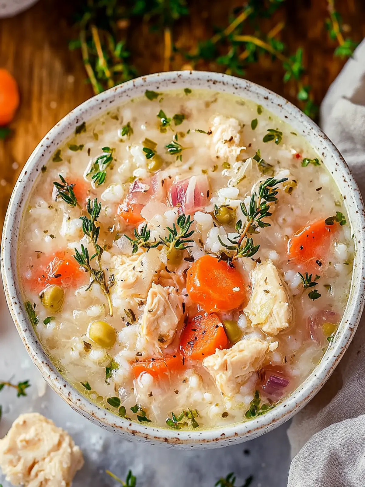 Cremige Hühnerreis Suppe für echte Gemütlichkeit 4 Cremige Hühnerreis Suppe